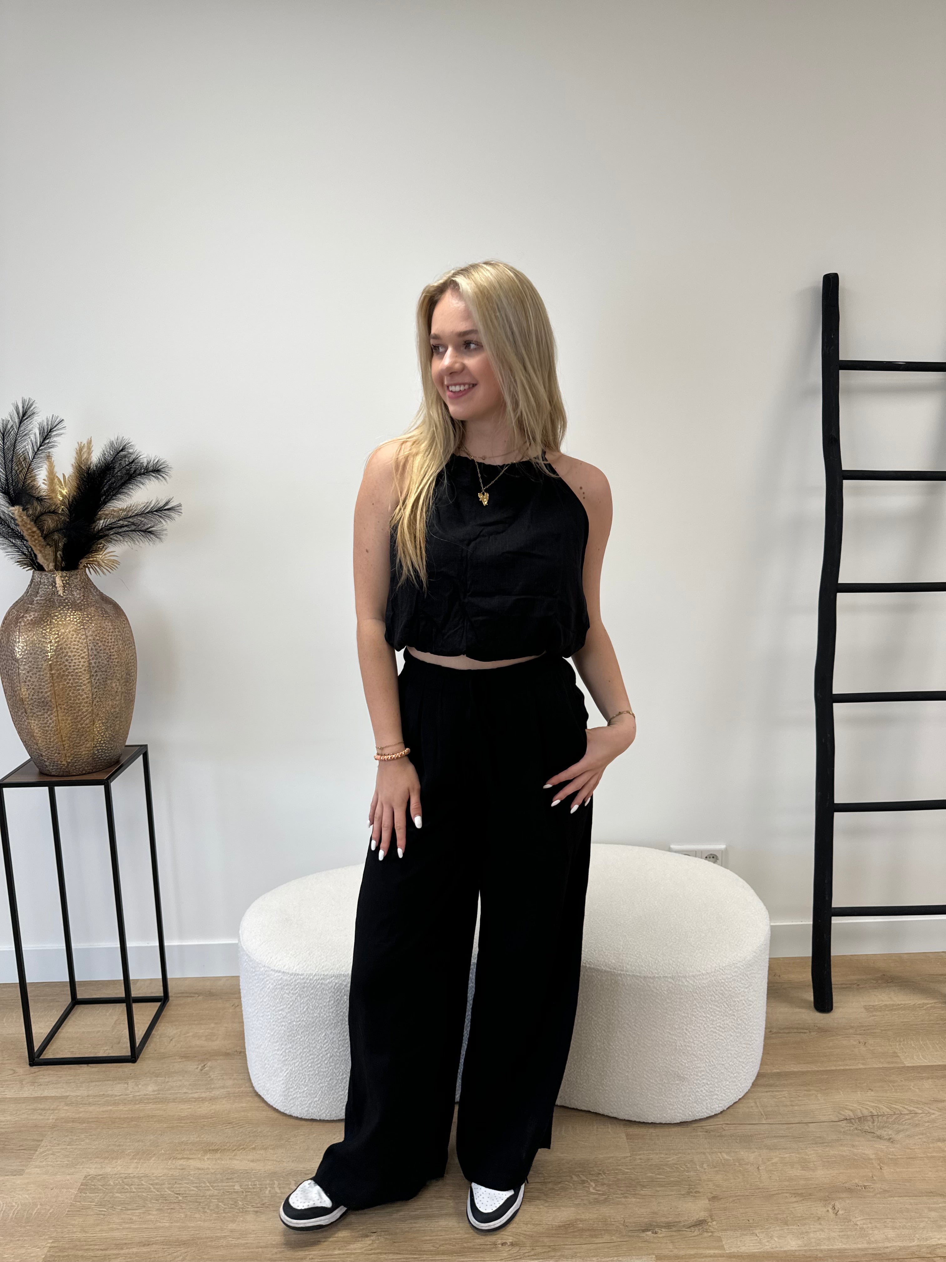 Linnen Top Black