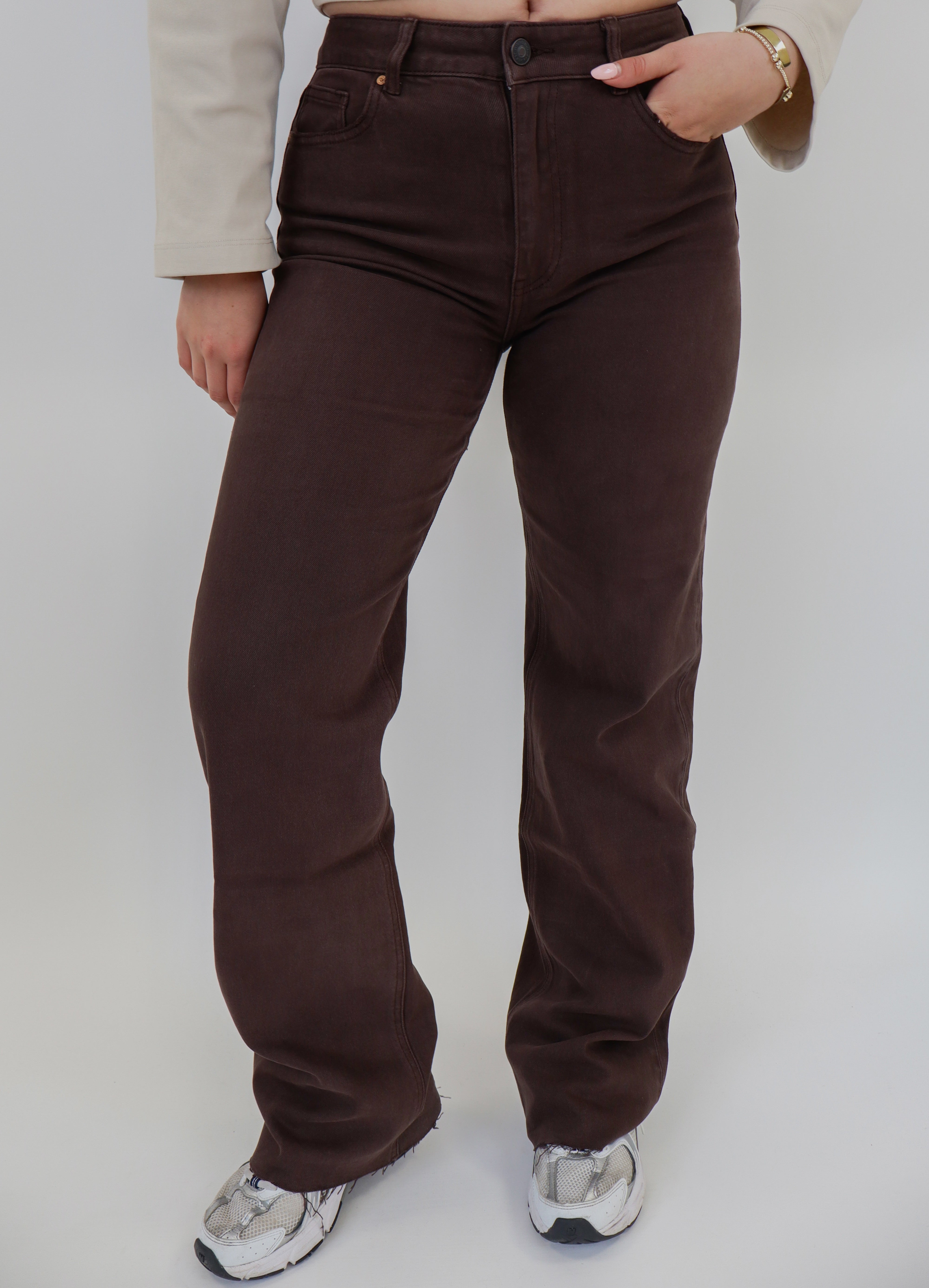 Romee Tall Wide Leg Jeans - Brown W3636-C