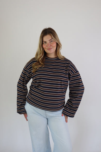 Amy Striped Longsleeve Brown/Blue