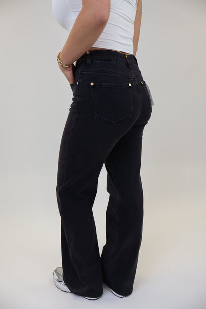 Suzan Wide Leg Jeans | Zwart W3368