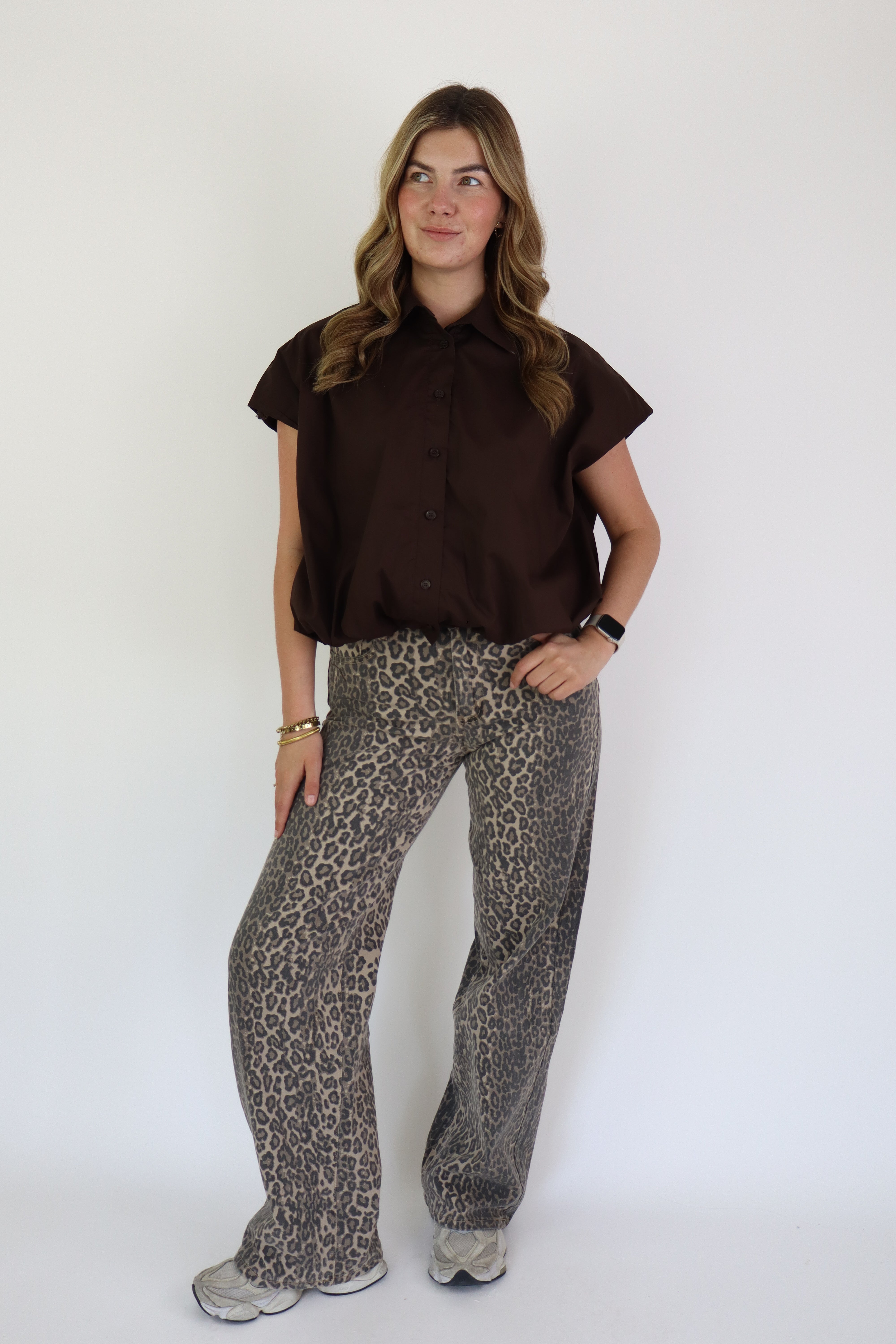 Leopard Jeans Laulia Dad Fit Full Length