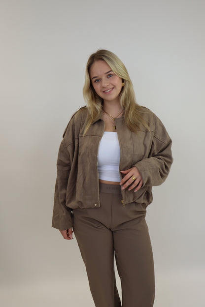 Suede Jacket Taupe