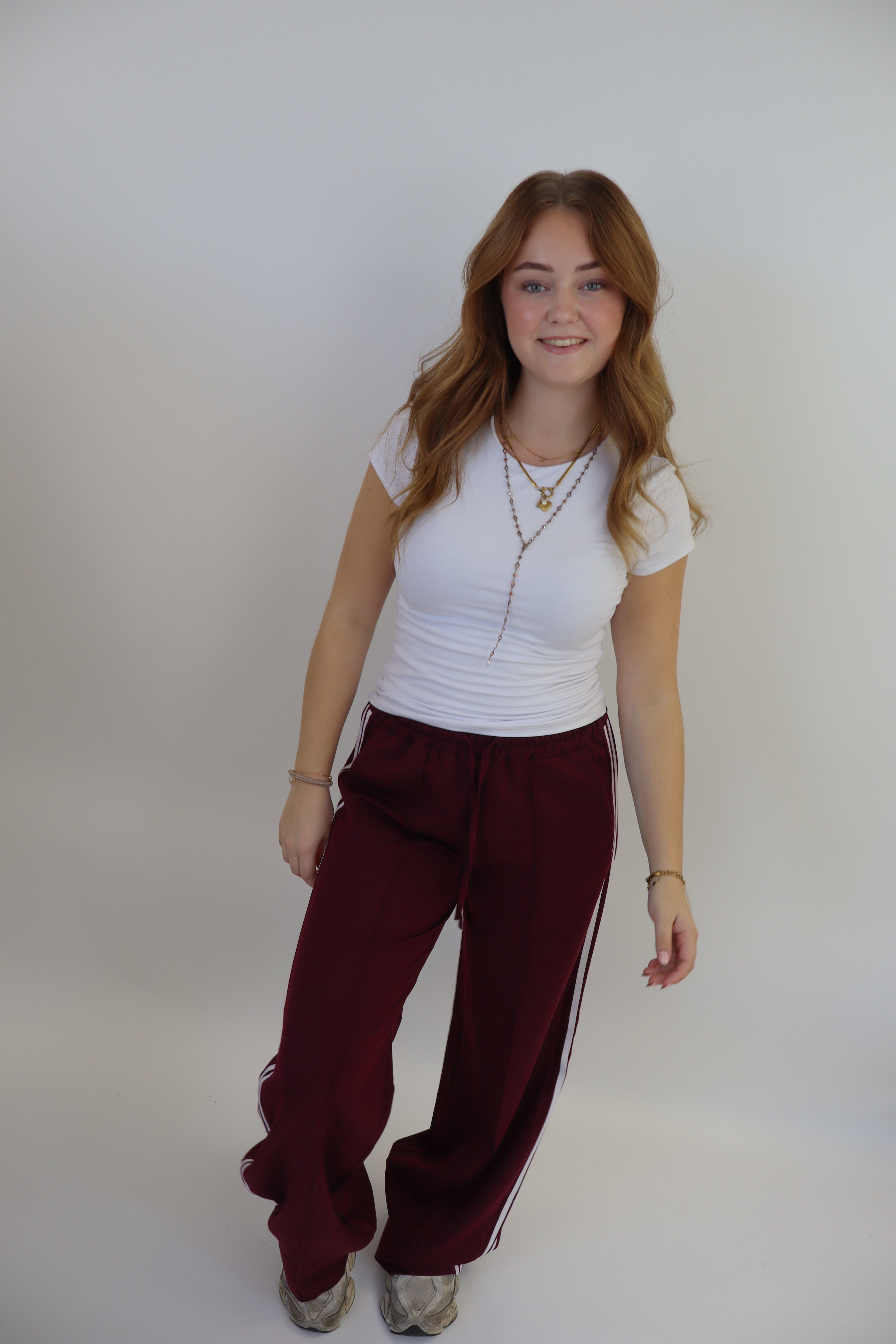 Laure Striped Pants - Bordeaux