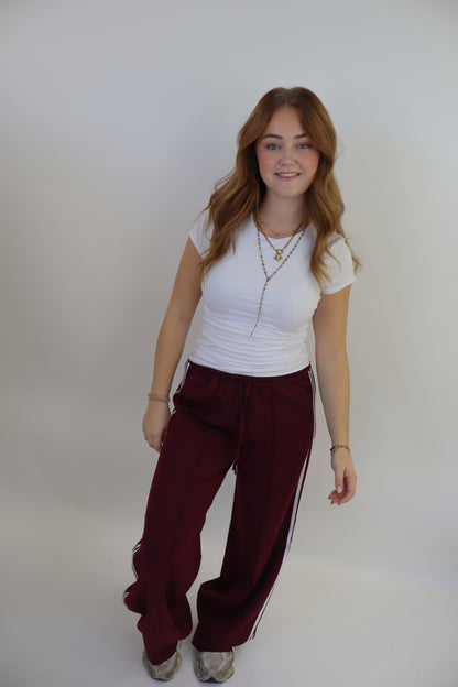 Laure Striped Pants - Bordeaux