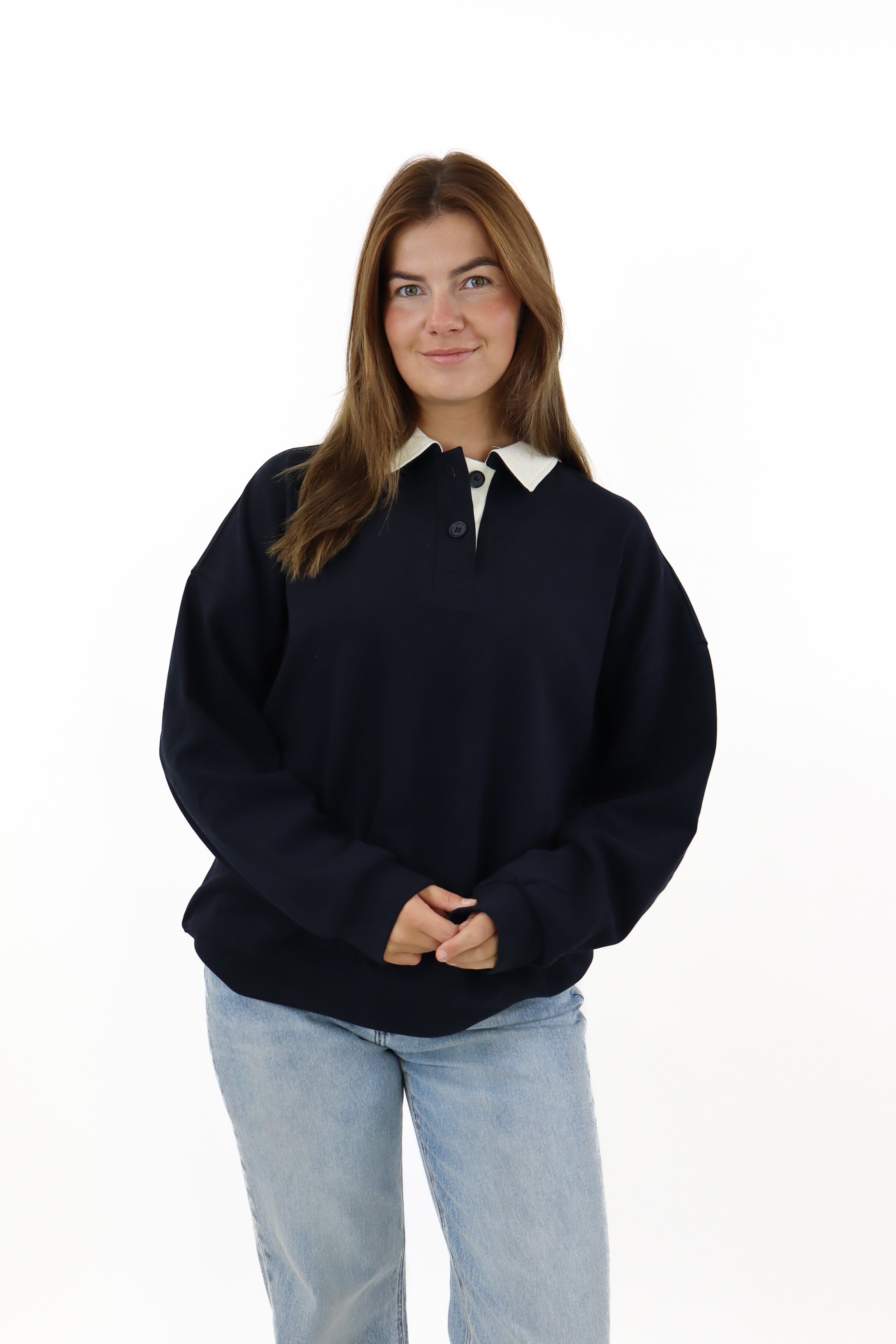Kyana Polo Sweater Navy Blue