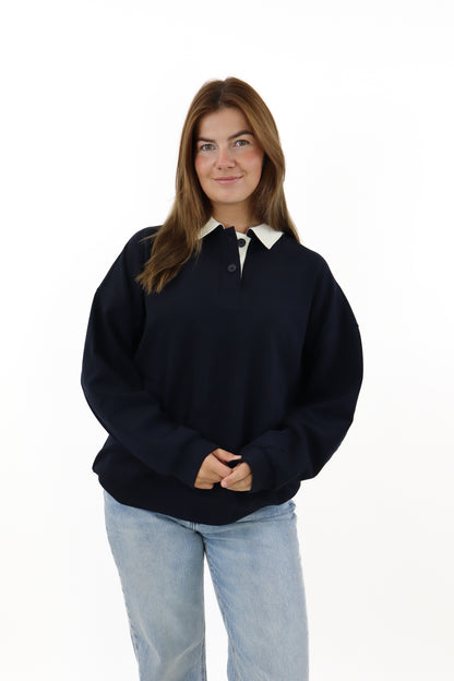 Kyana Polo Sweater Navy Blue