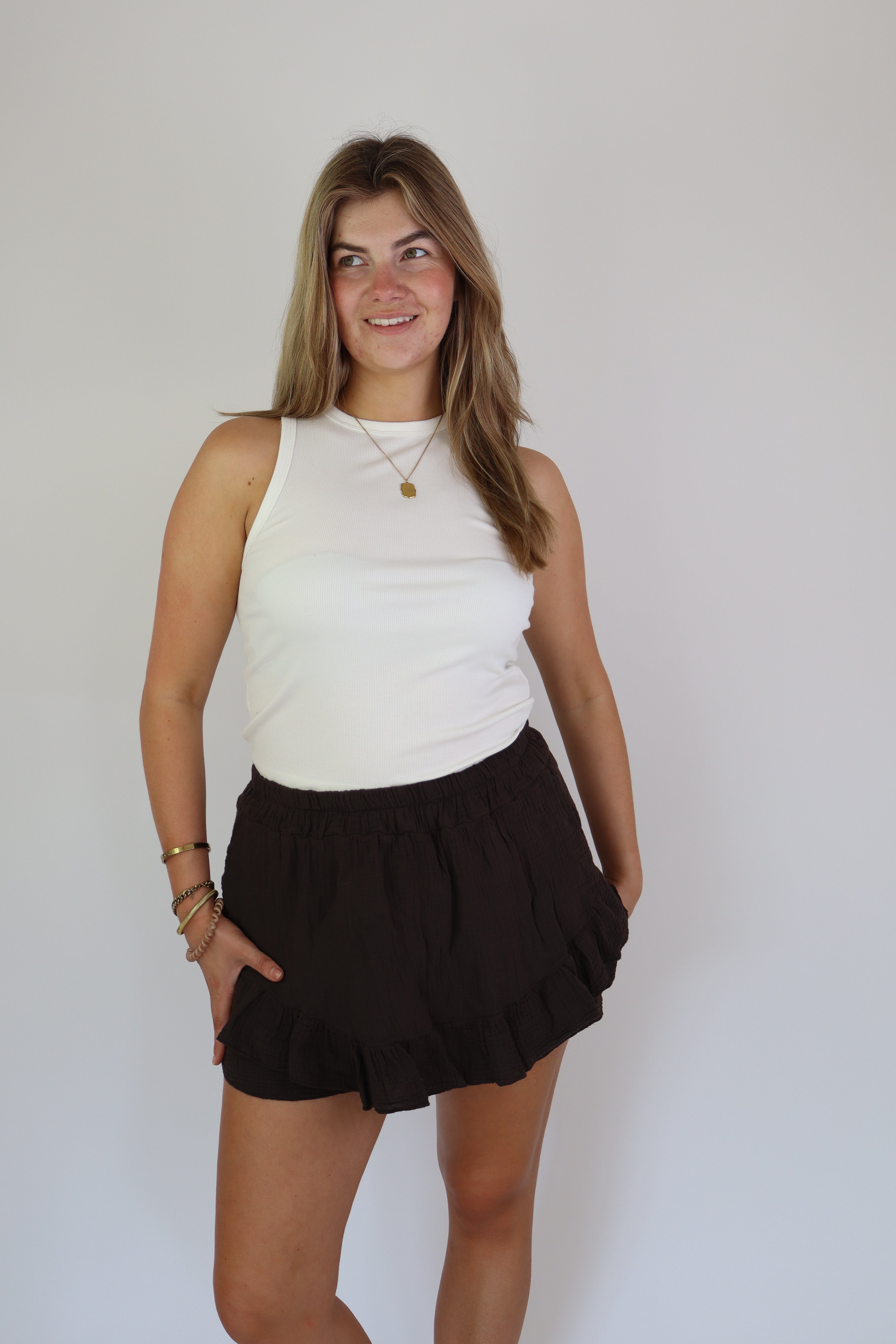 Lilly Katoenen Skort Brown