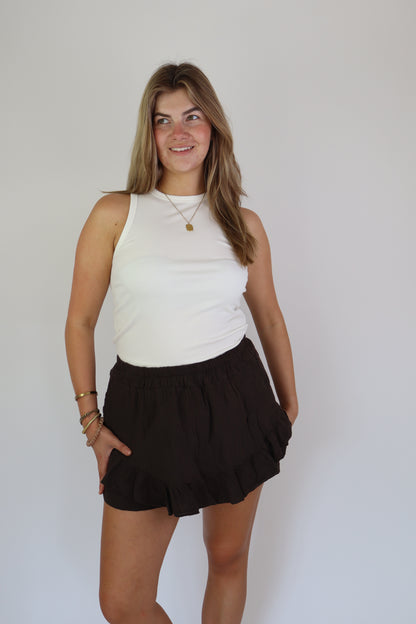 Lilly Katoenen Skort Brown