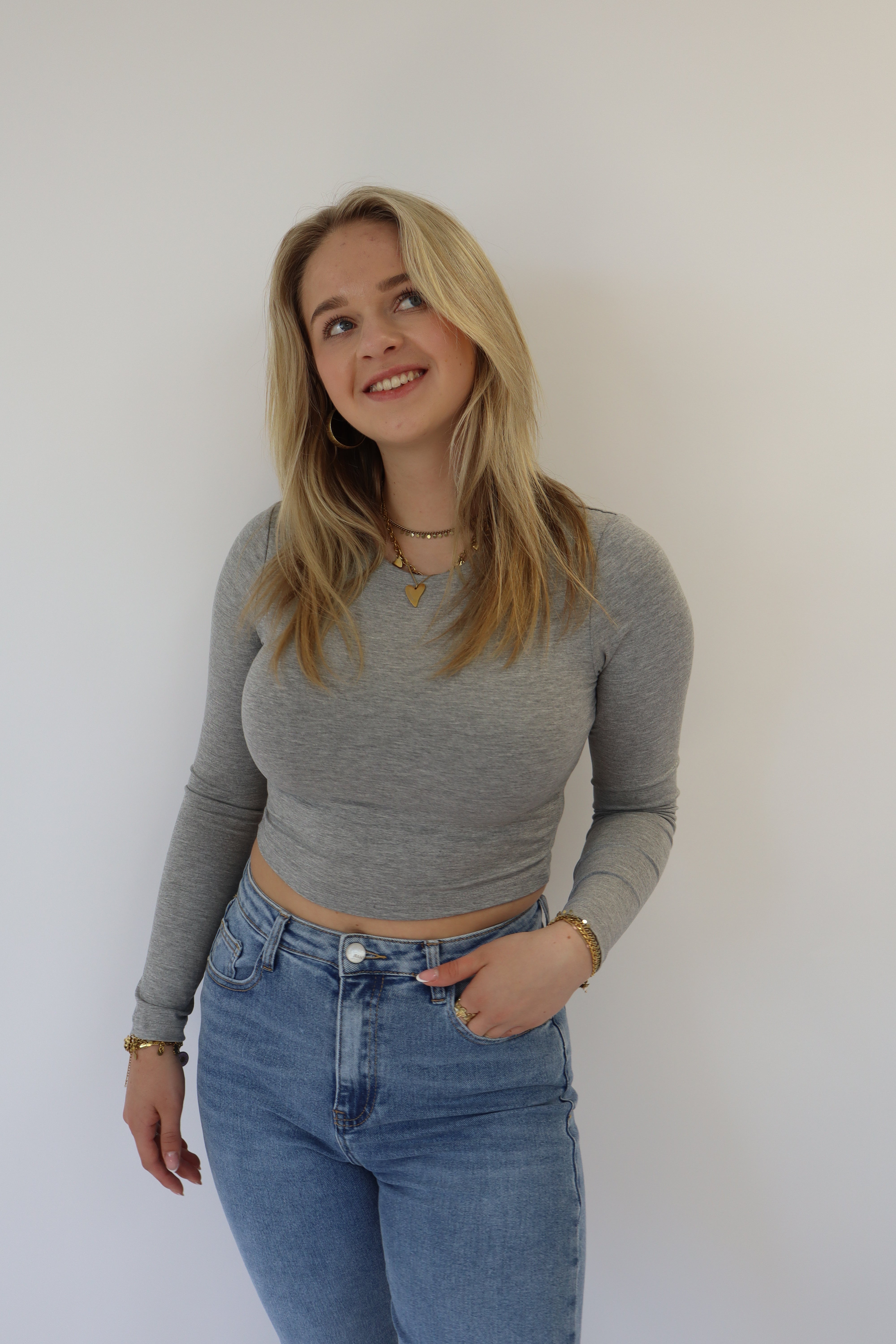 Leela Top Melange Grey