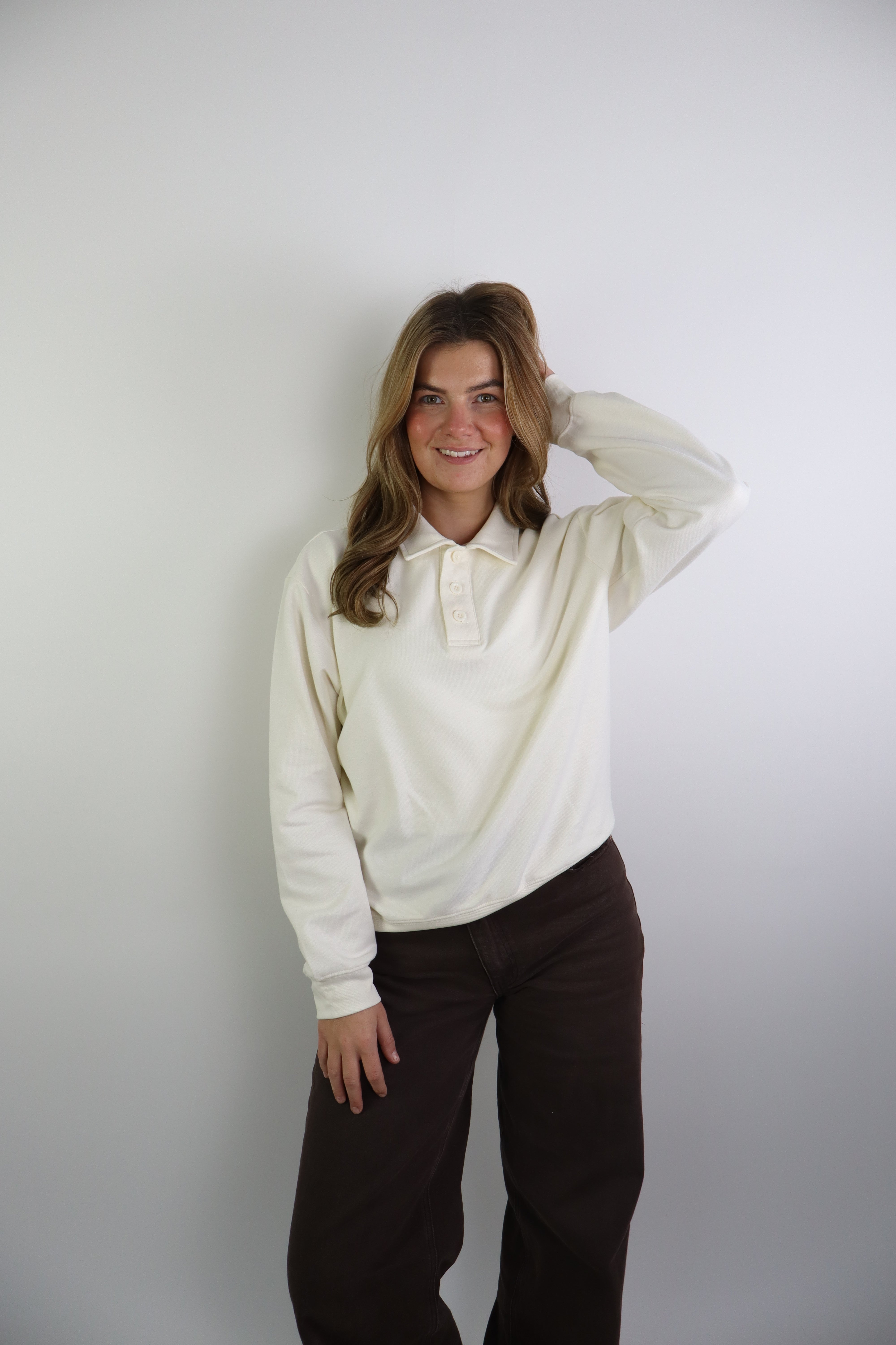 By Kie Basic Polo Sweater Off-White