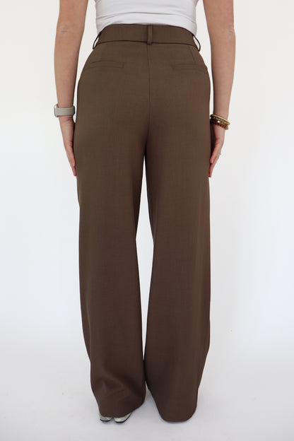 Bowie Wide Leg Pantalon Coffee
