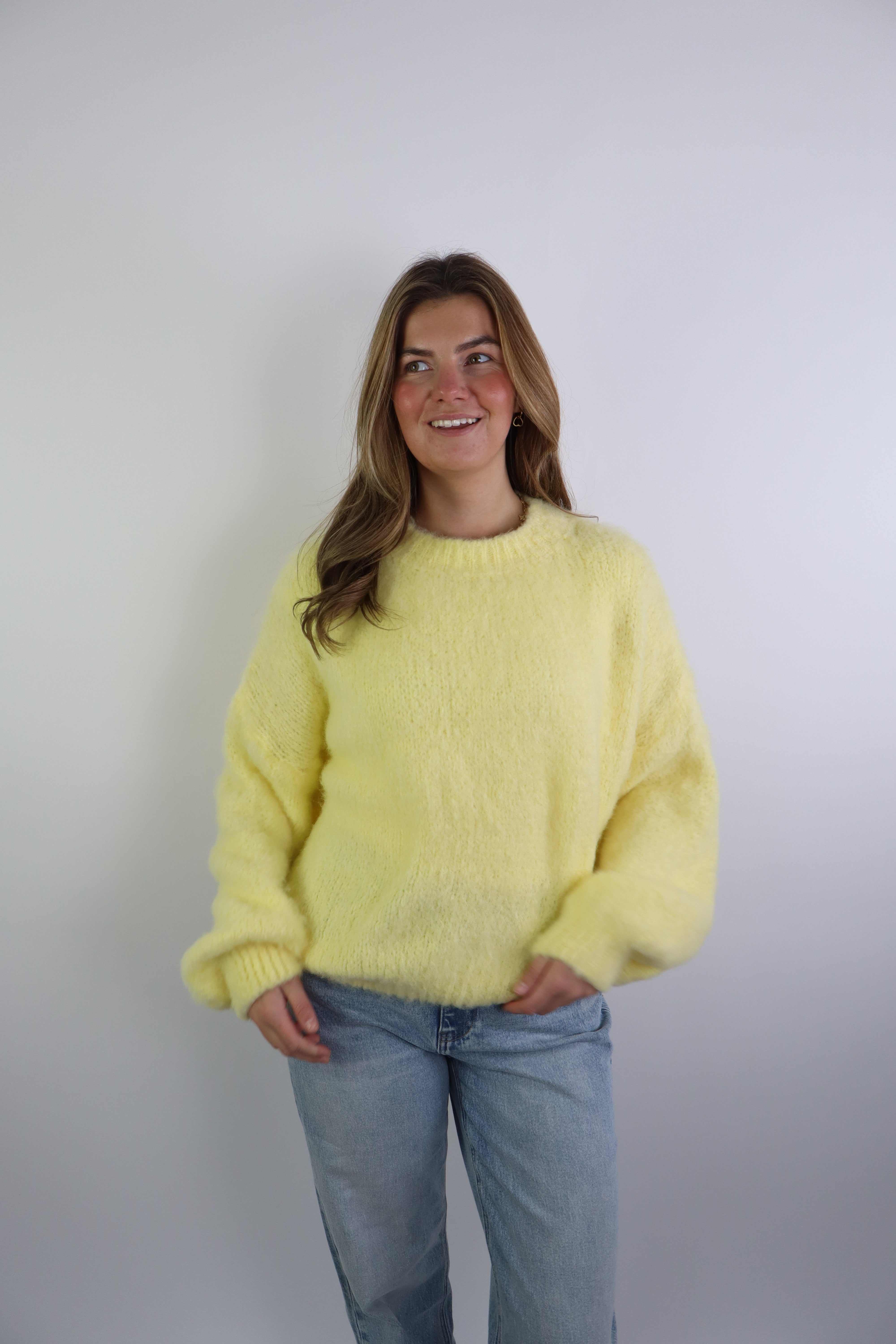 Ambika Fluffy Sweater Geel