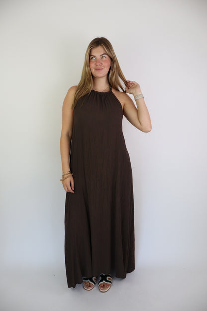 Roma Maxi Dress Brown