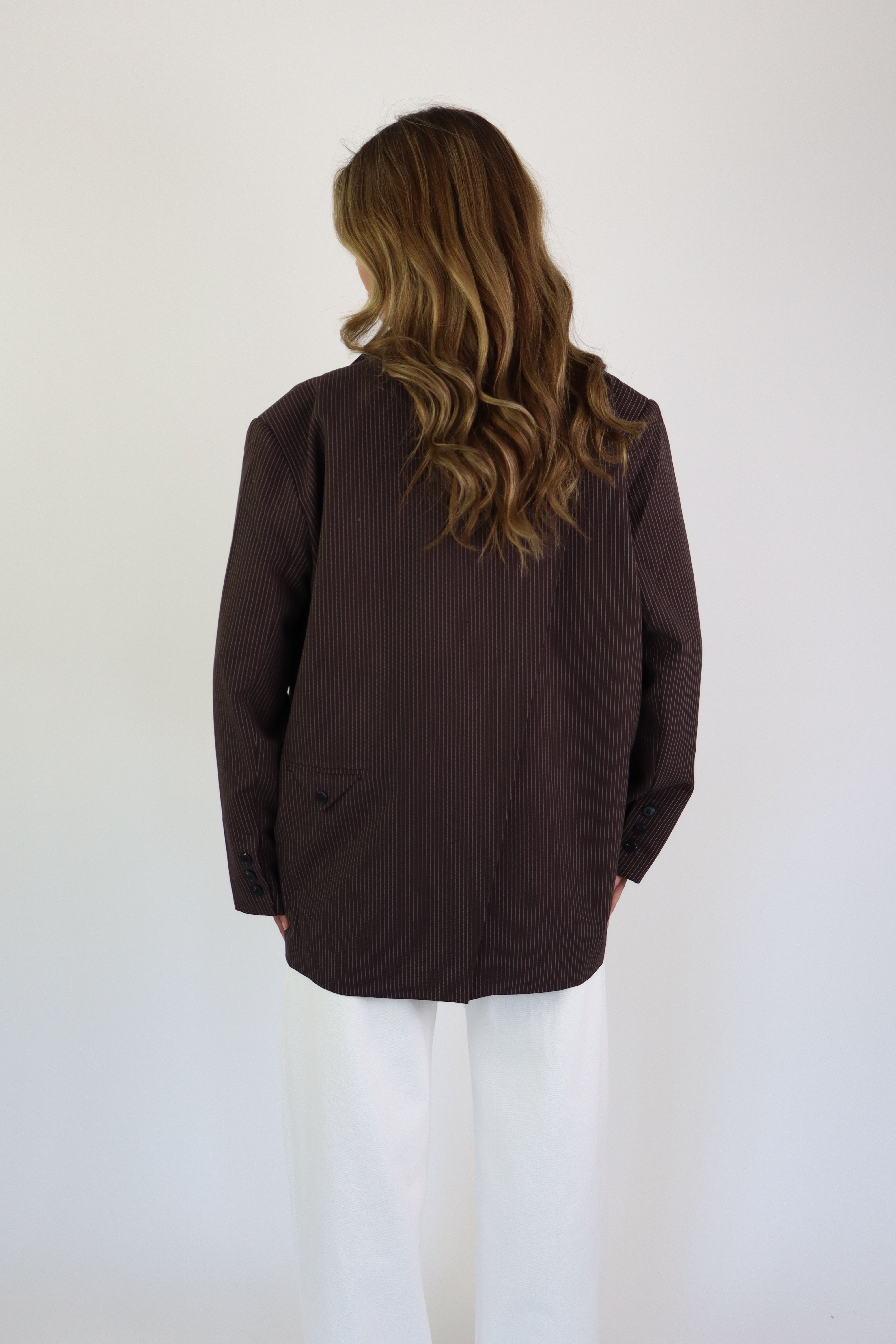 Striped Blazer Brown