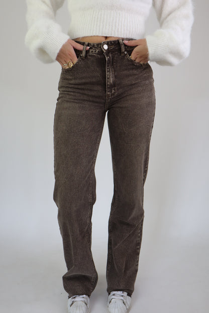Tall Wide Leg Jeans Taupe W3636-24