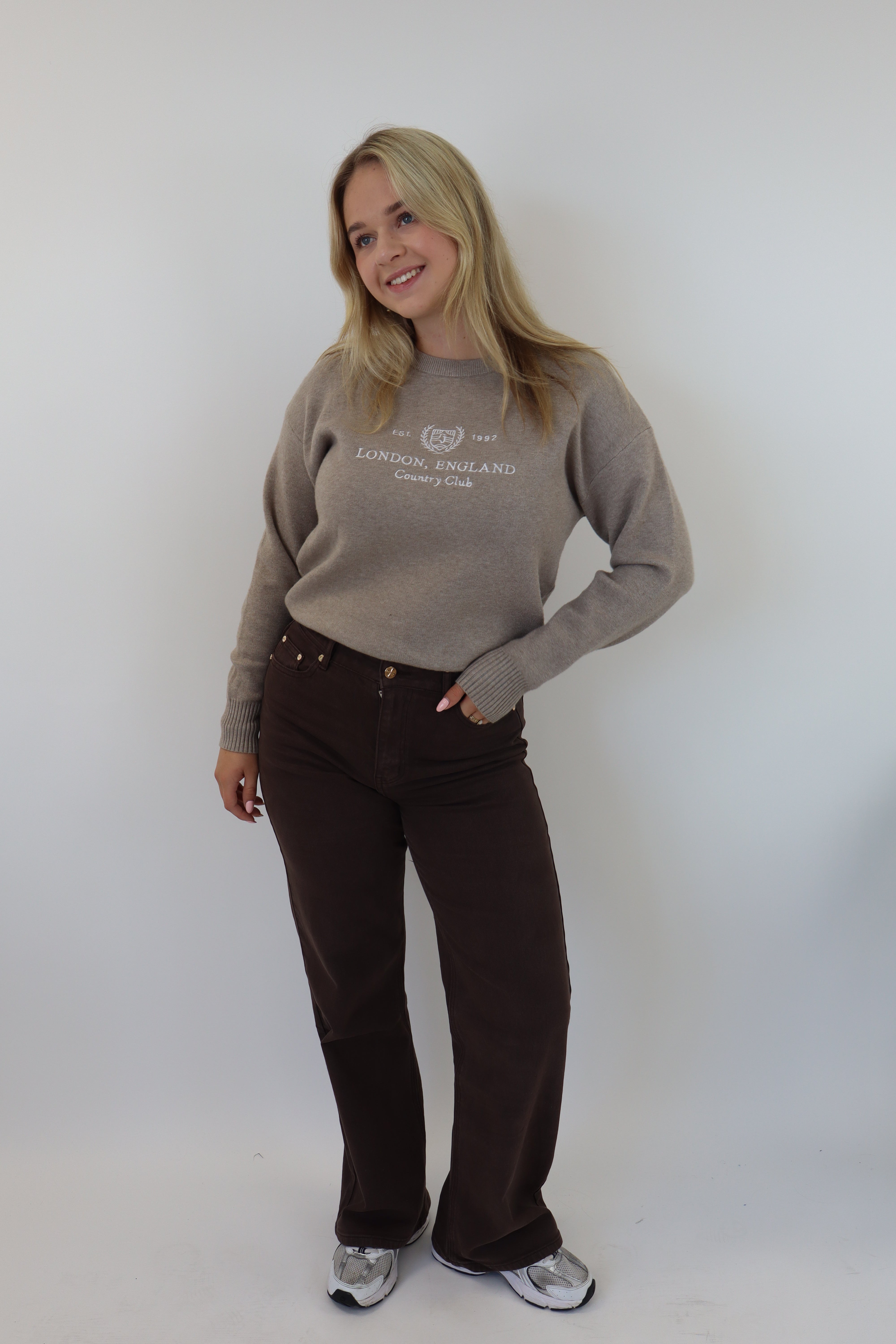 Suzan Wide Leg Jeans | Bruin W3368-C