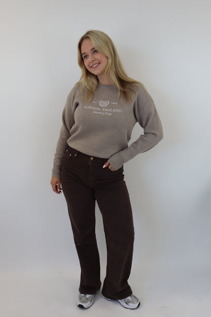 Suzan Wide Leg Jeans | Bruin W3368-C