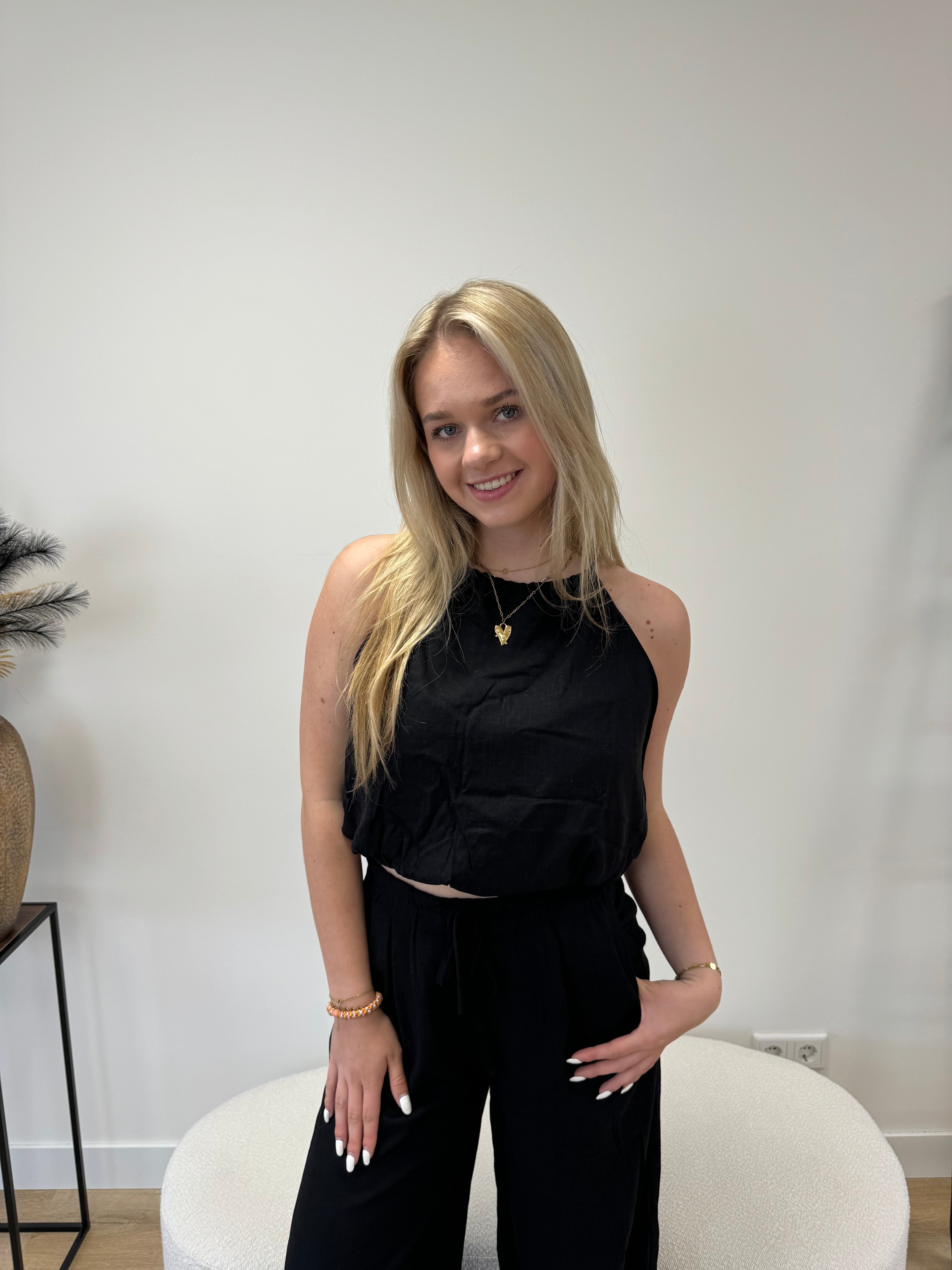Linnen Top Black