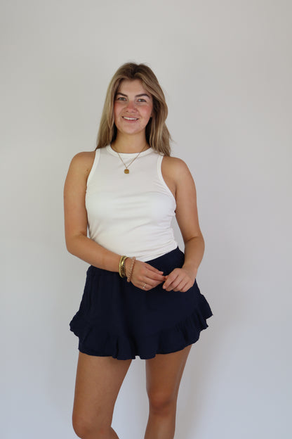 Lilly Katoenen Skort Navy