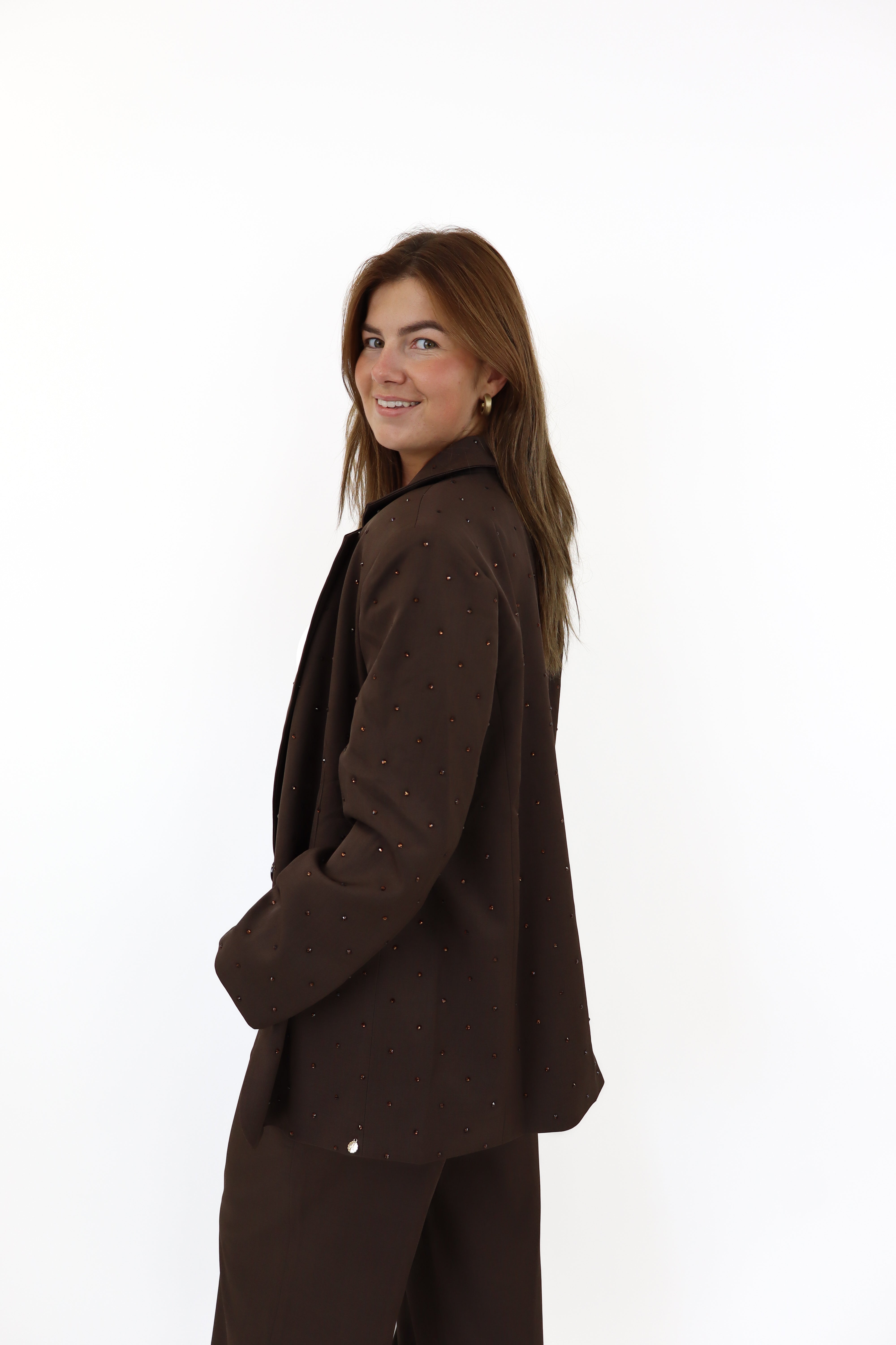 Ambika Glitter Blazer Brown