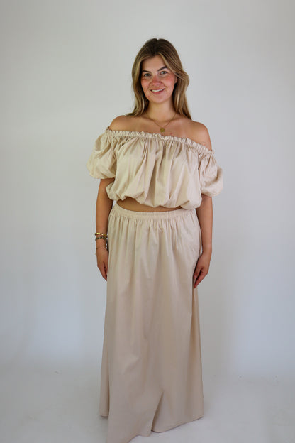 Loes Two Piece Set Beige