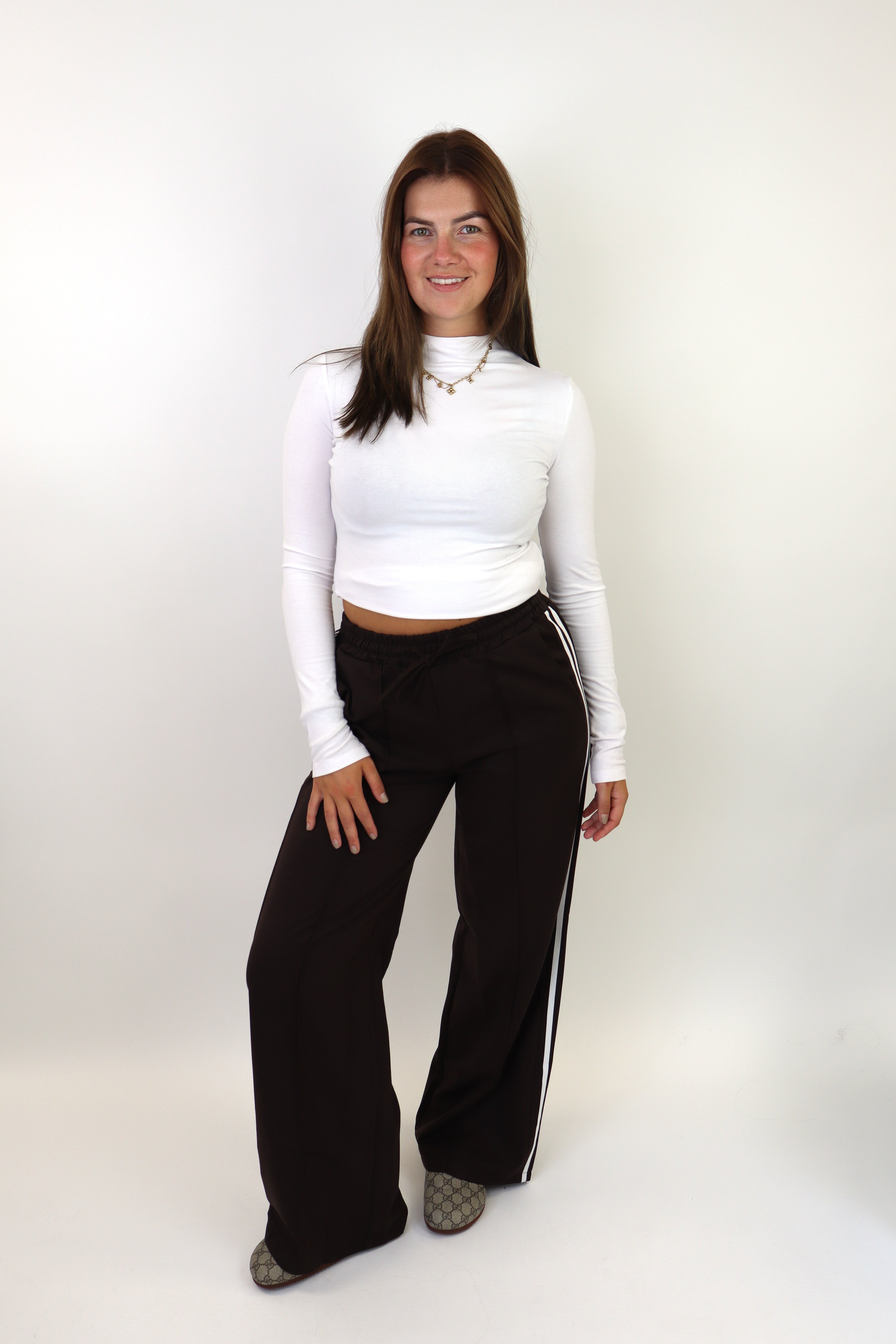 Laure Striped Pants Brown