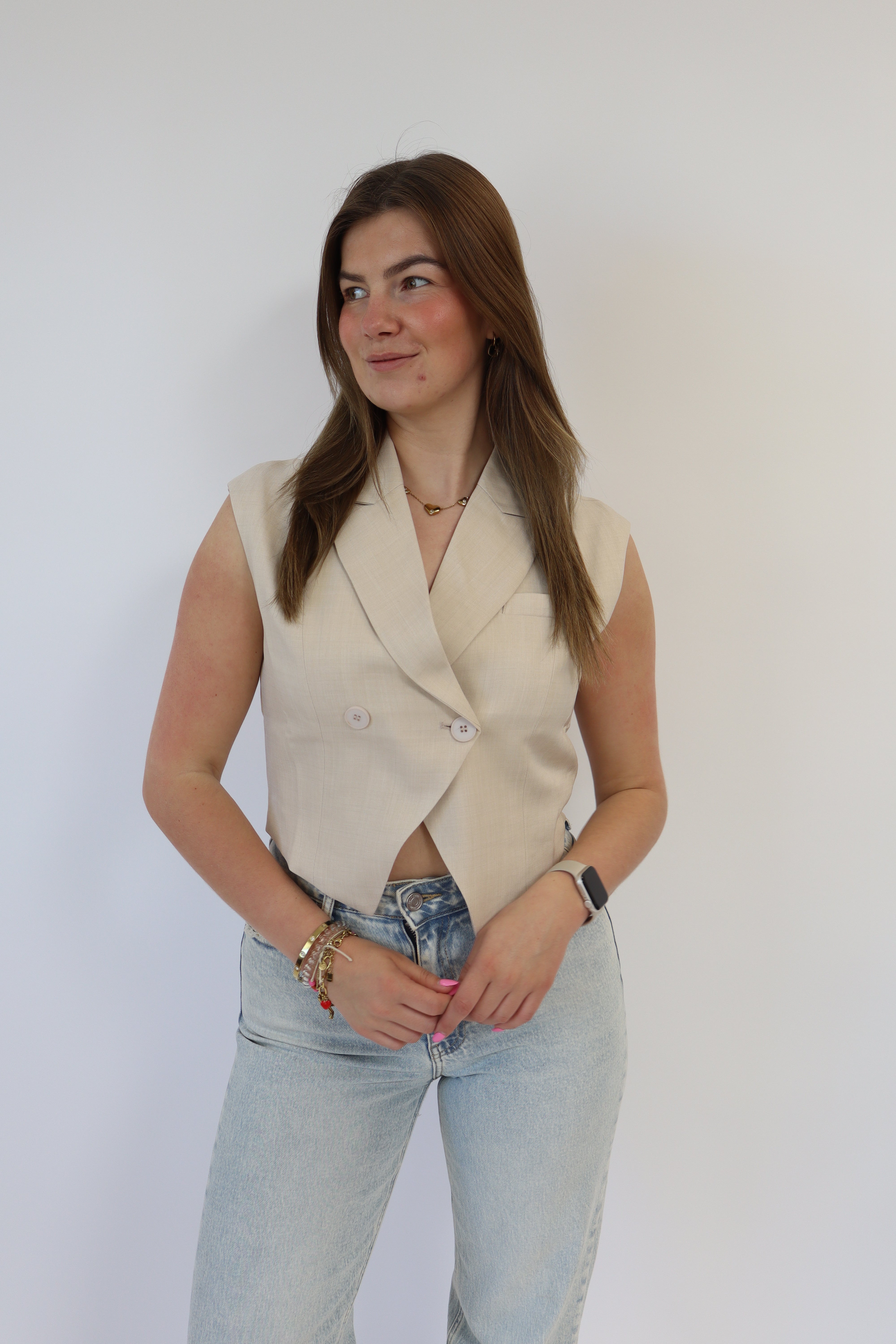 Mira Gilet Beige | V334