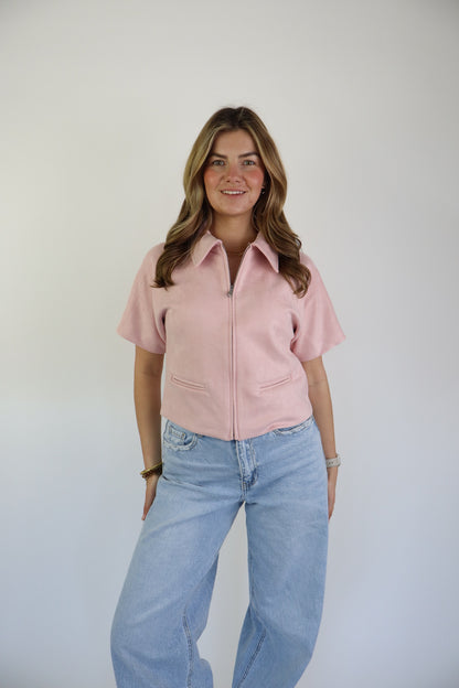 Nummer 10 Noortje Suede Top Pink