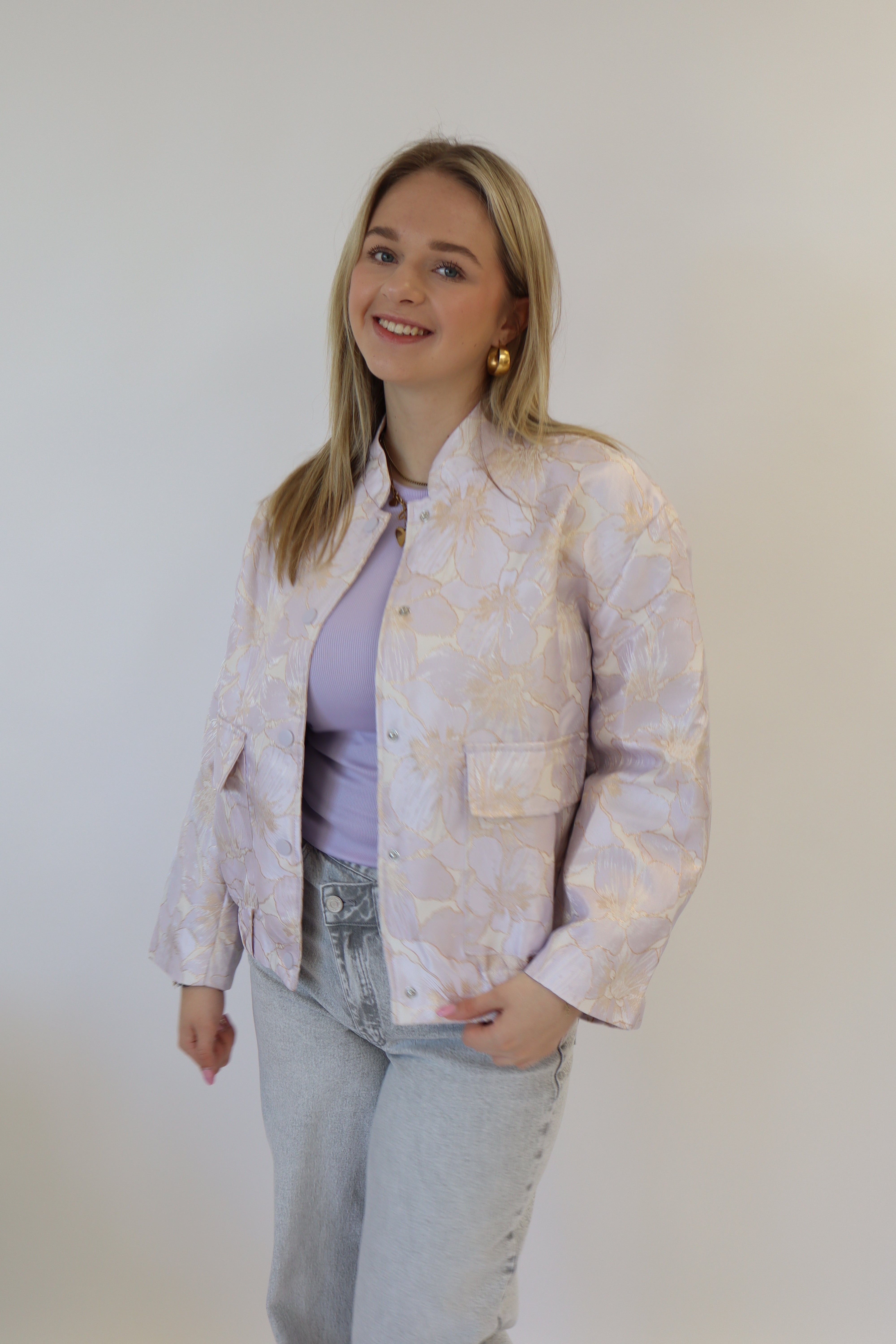 Rosalie Flower Bomber Lila
