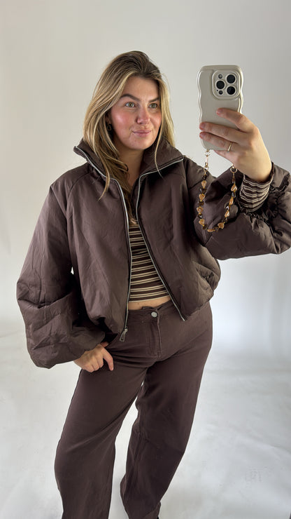 Mariska Puffer Jacket Brown