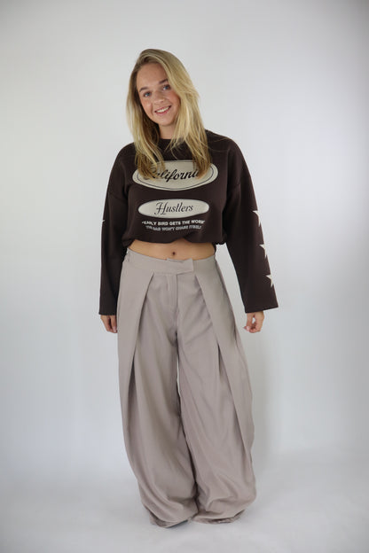 Joënne Baggy Pantalon Taupe