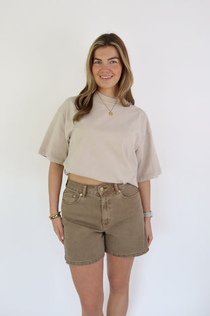 Evi Denim Shorts Taupe W3900-E
