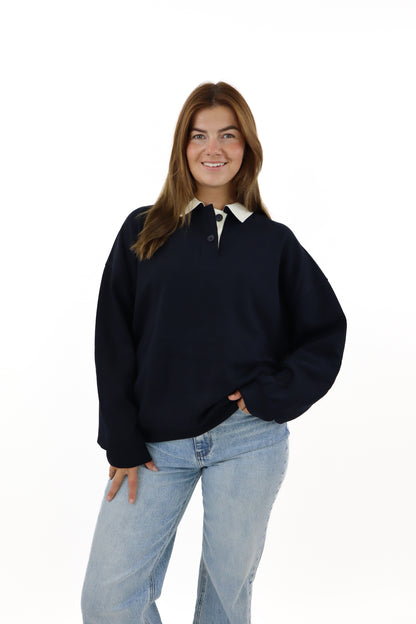 Kyana Polo Sweater Navy Blue