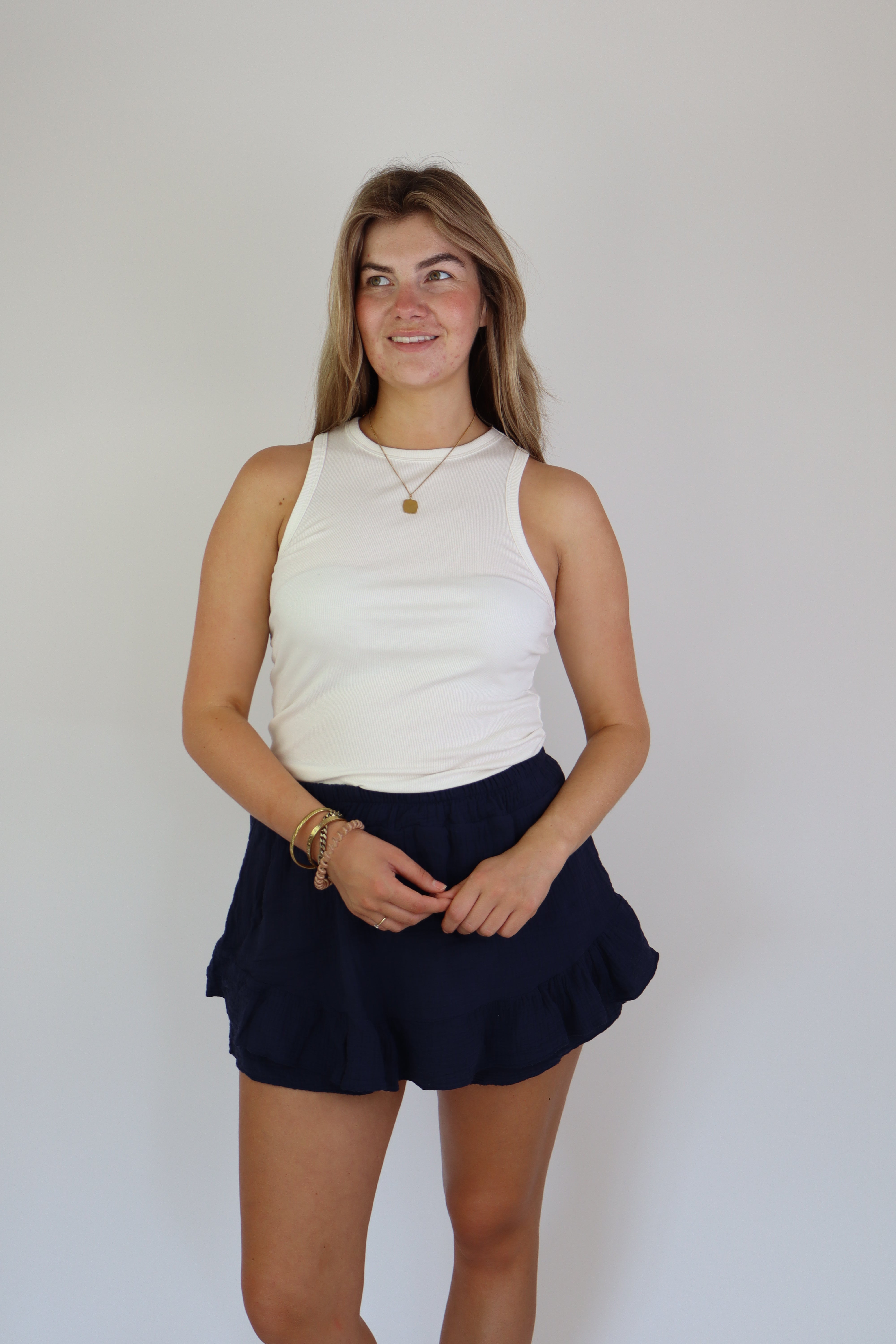 Lilly Katoenen Skort Navy
