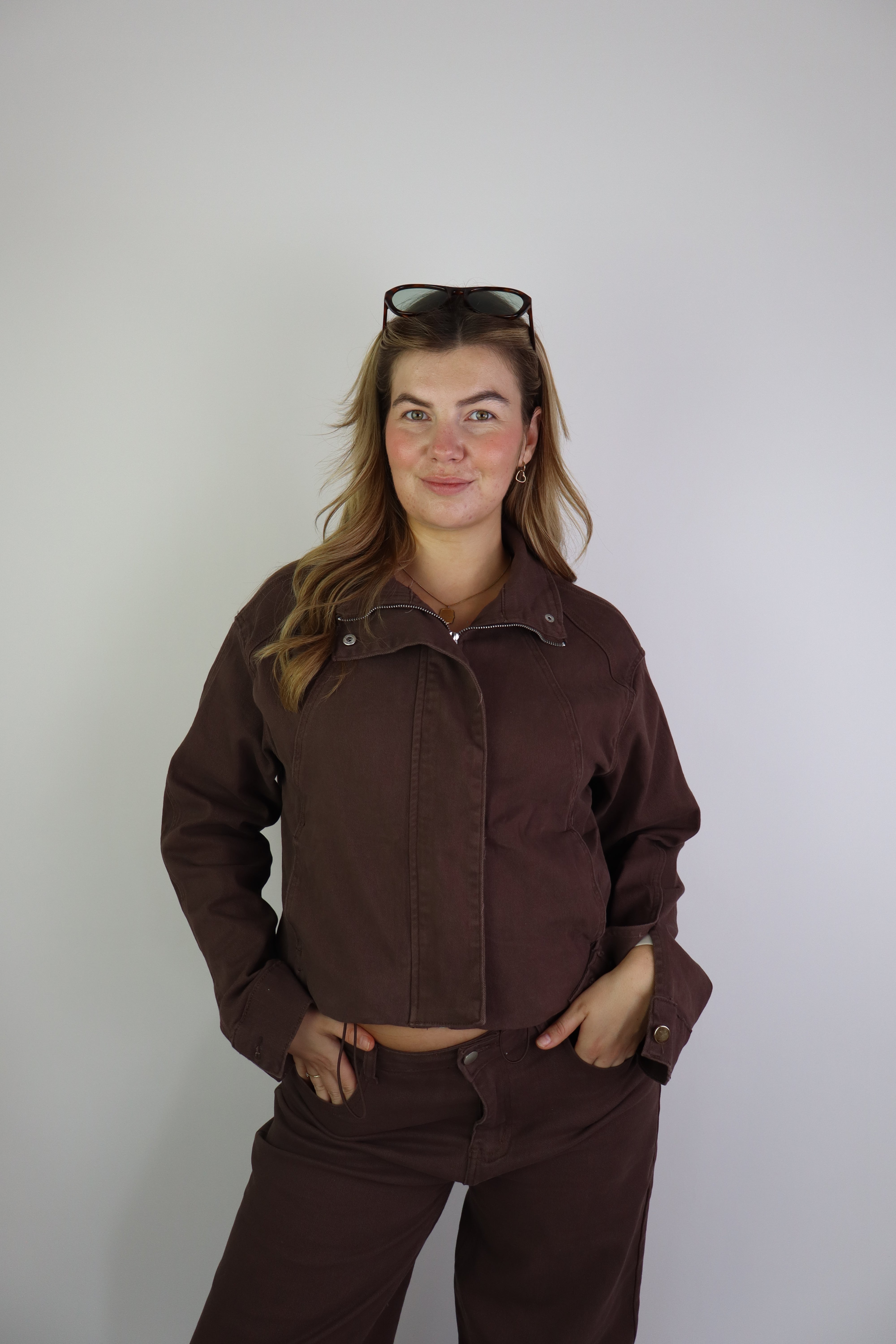 Rowena Denim Jacket Brown
