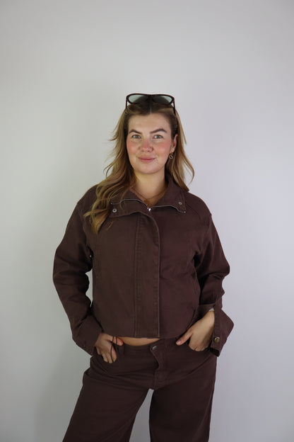 Rowena Denim Jacket Brown