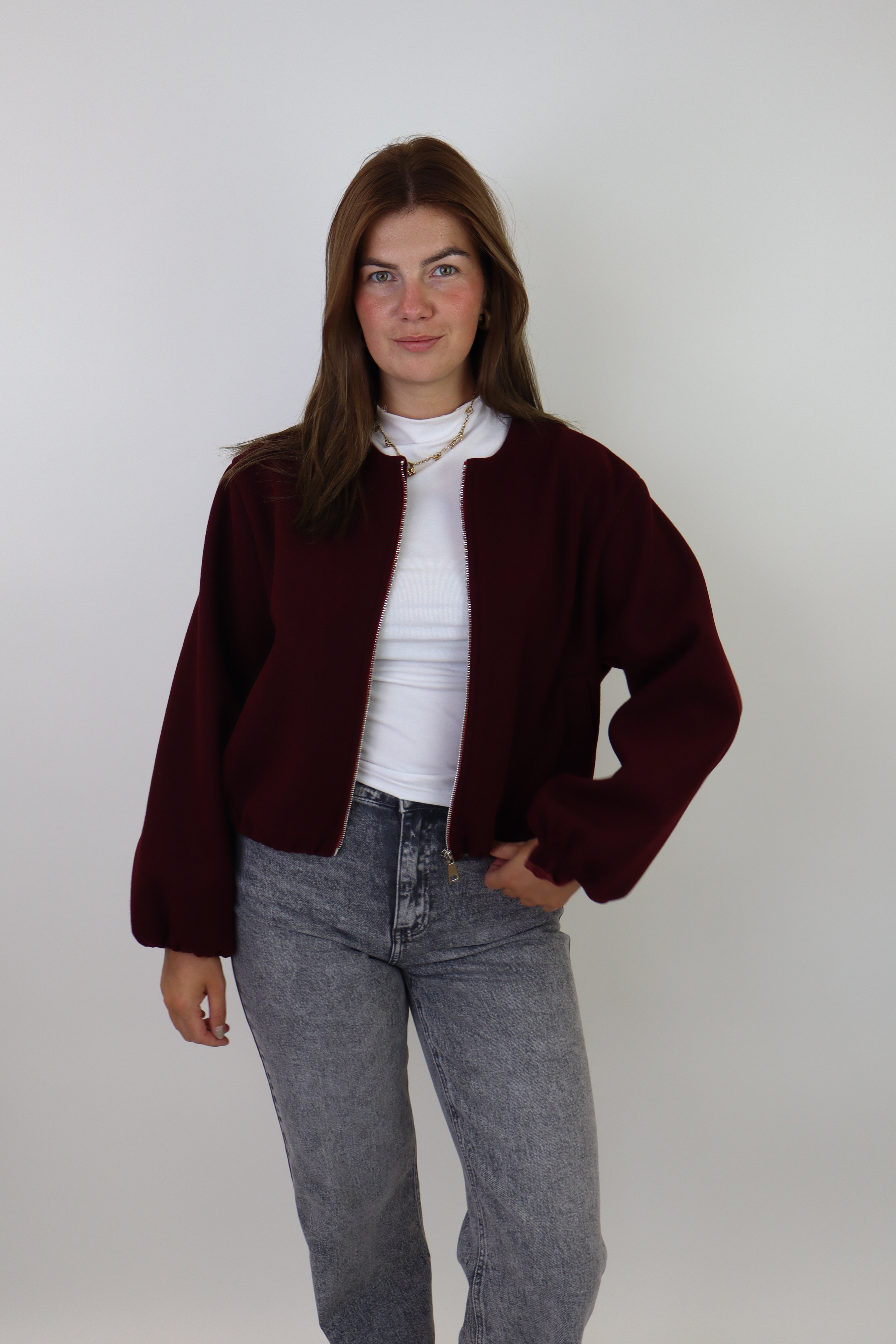 Ambika Bomber Jacket Bordeaux