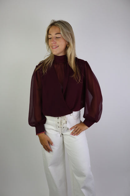 Florina Blouse Lange Mouw Bordeaux
