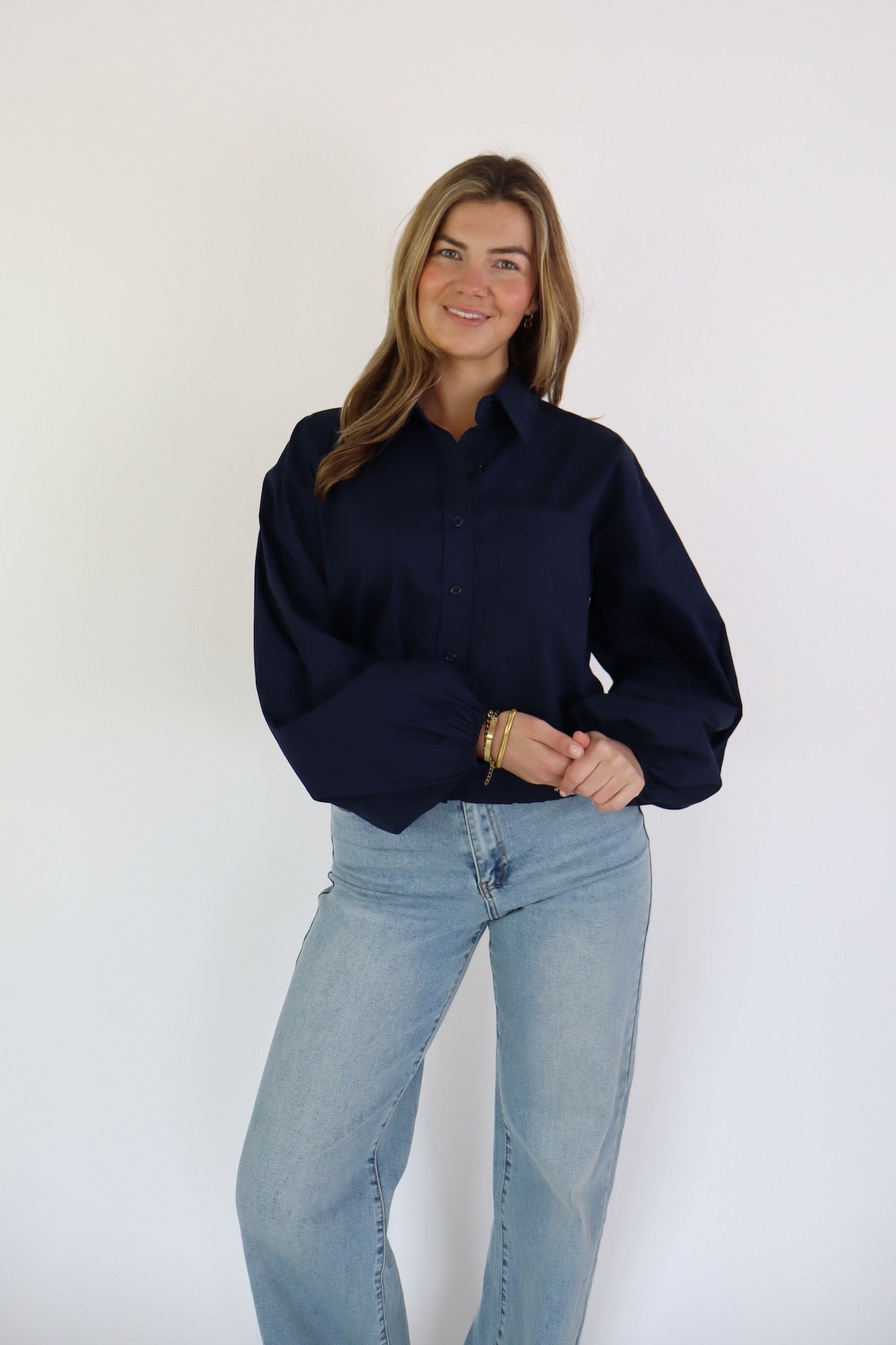 LAULIA DAD FIT JEANS BLUE T6078-2