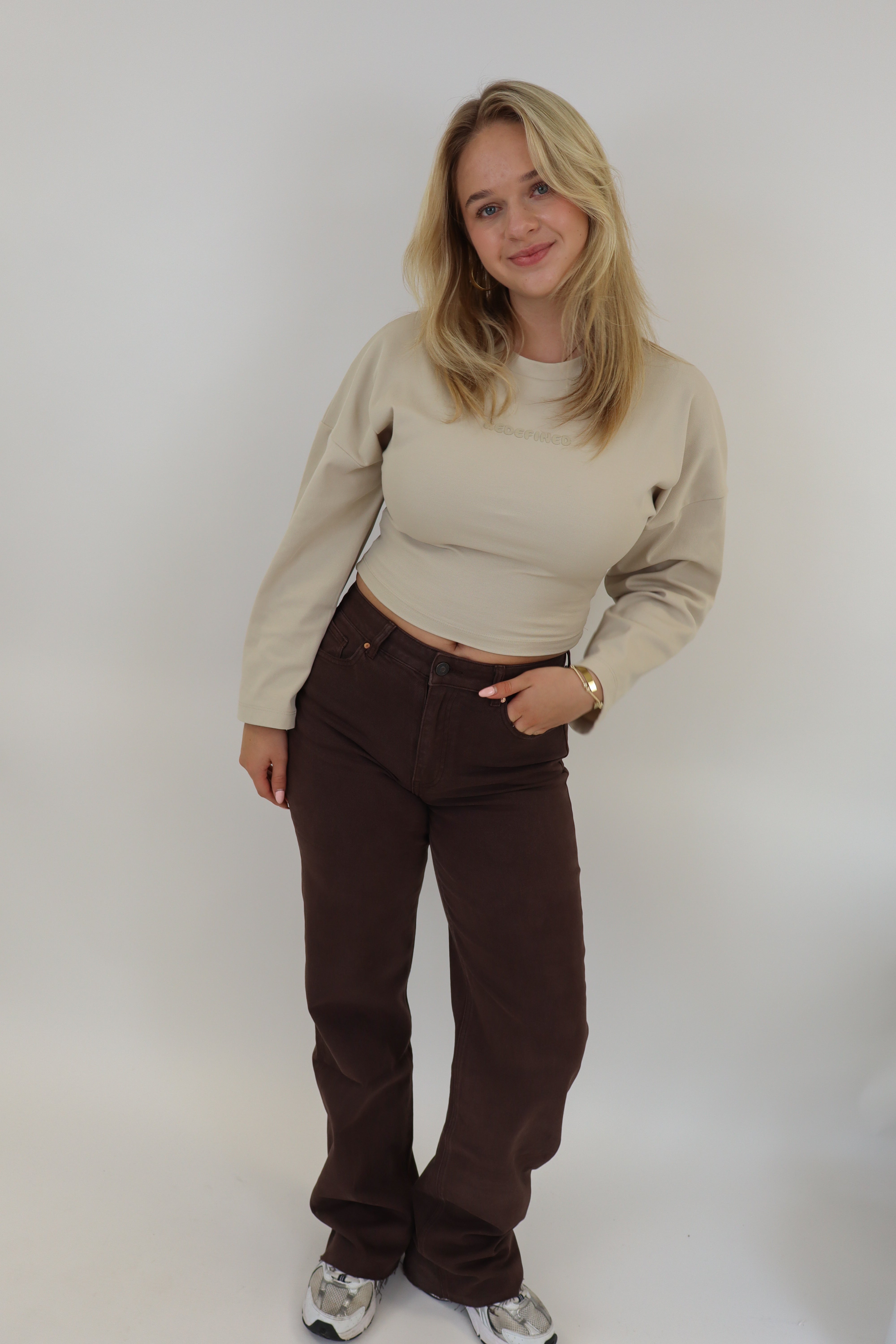 Romee Tall Wide Leg Jeans - Brown W3636-C
