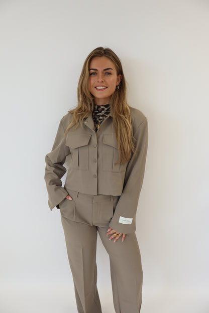 Ambika Studio Cropped Jacket Taupe