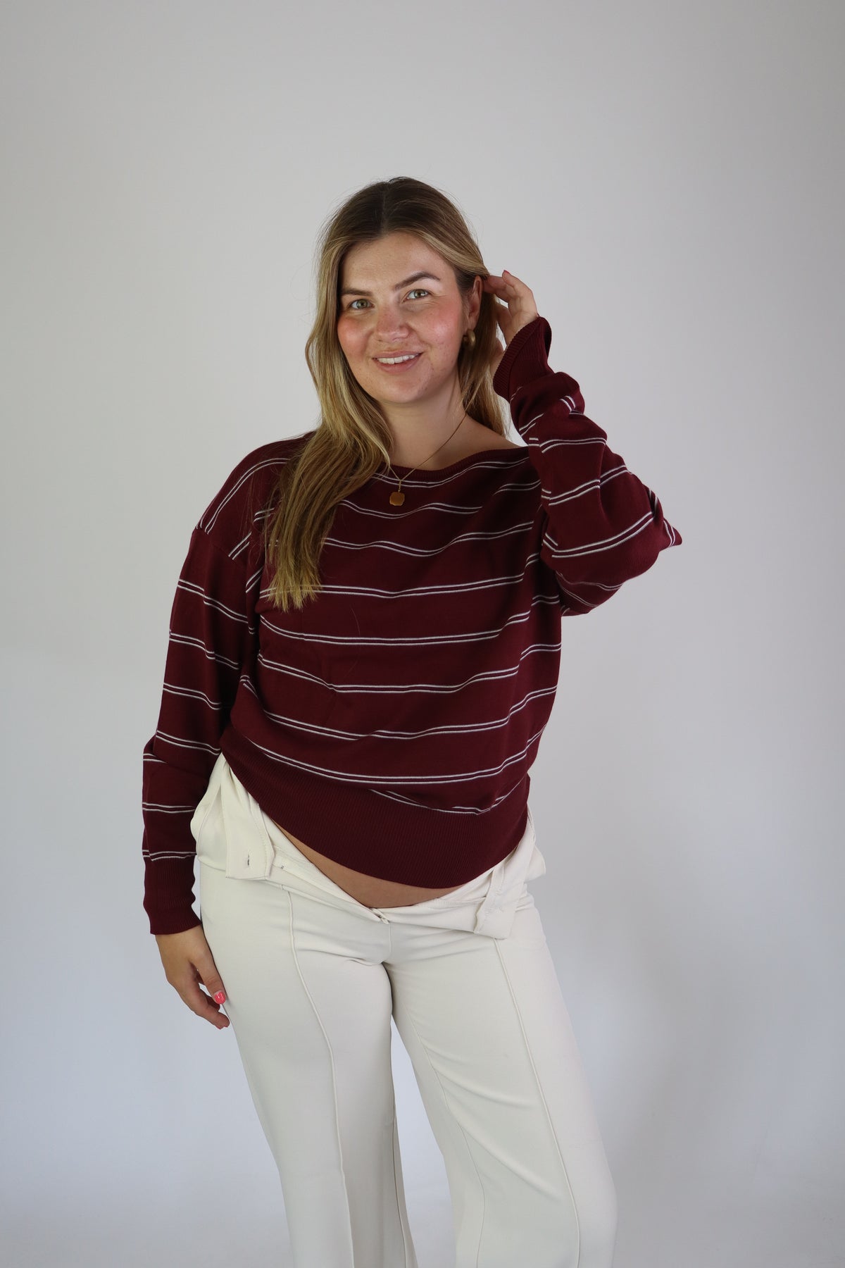 Emmy Off Shoulder Knit Bordeaux