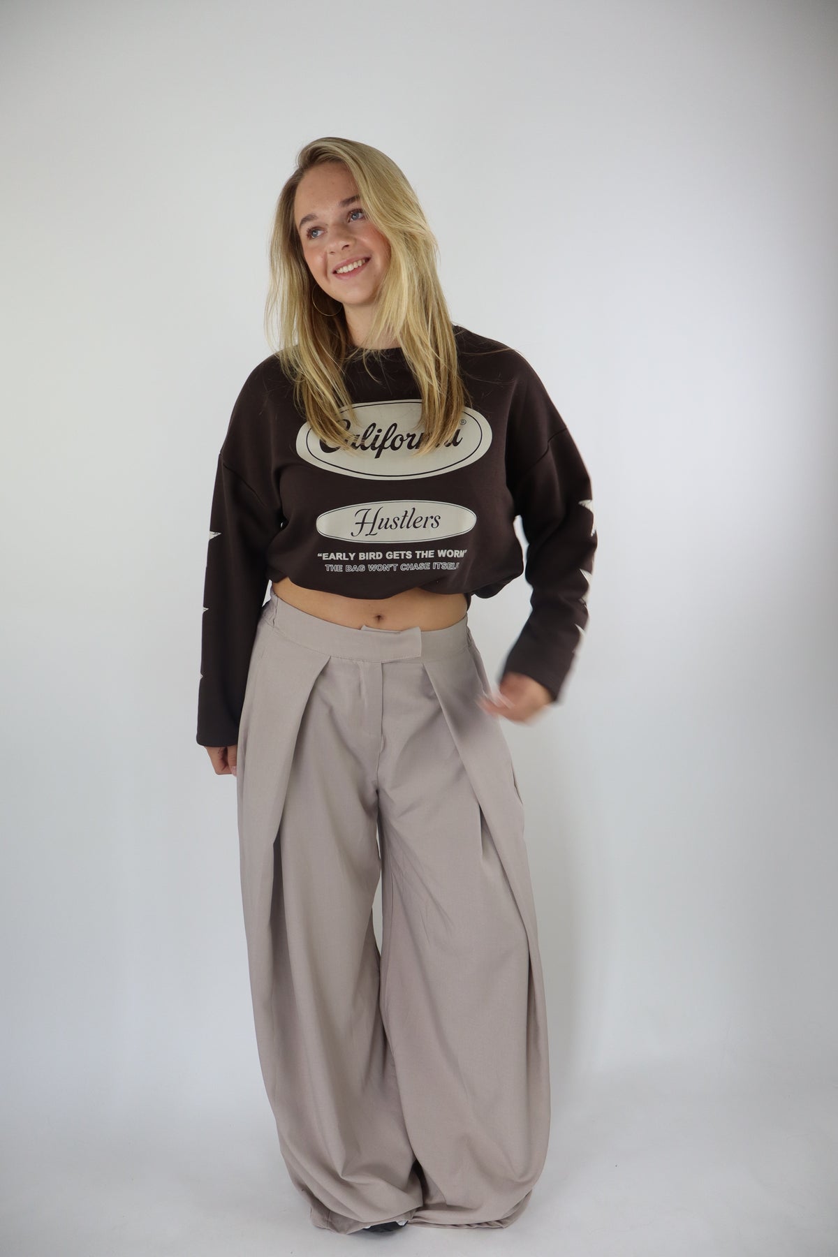 Joënne Baggy Pantalon Taupe