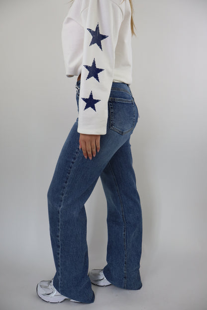 Maud Tall Wide Leg Jeans Dark Blue W3636-2