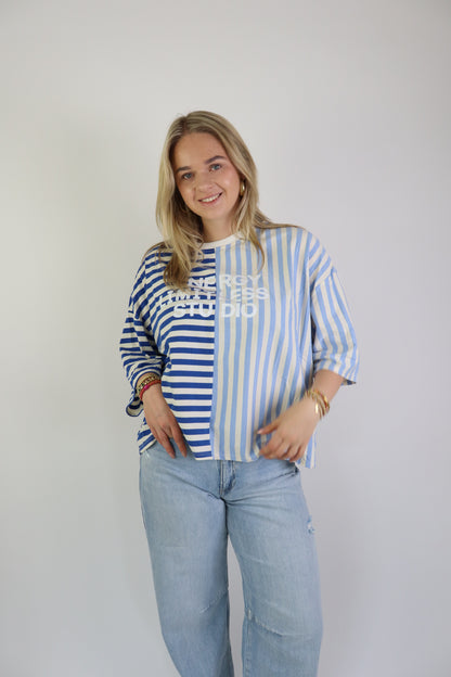 Studio Striped Tee Blue
