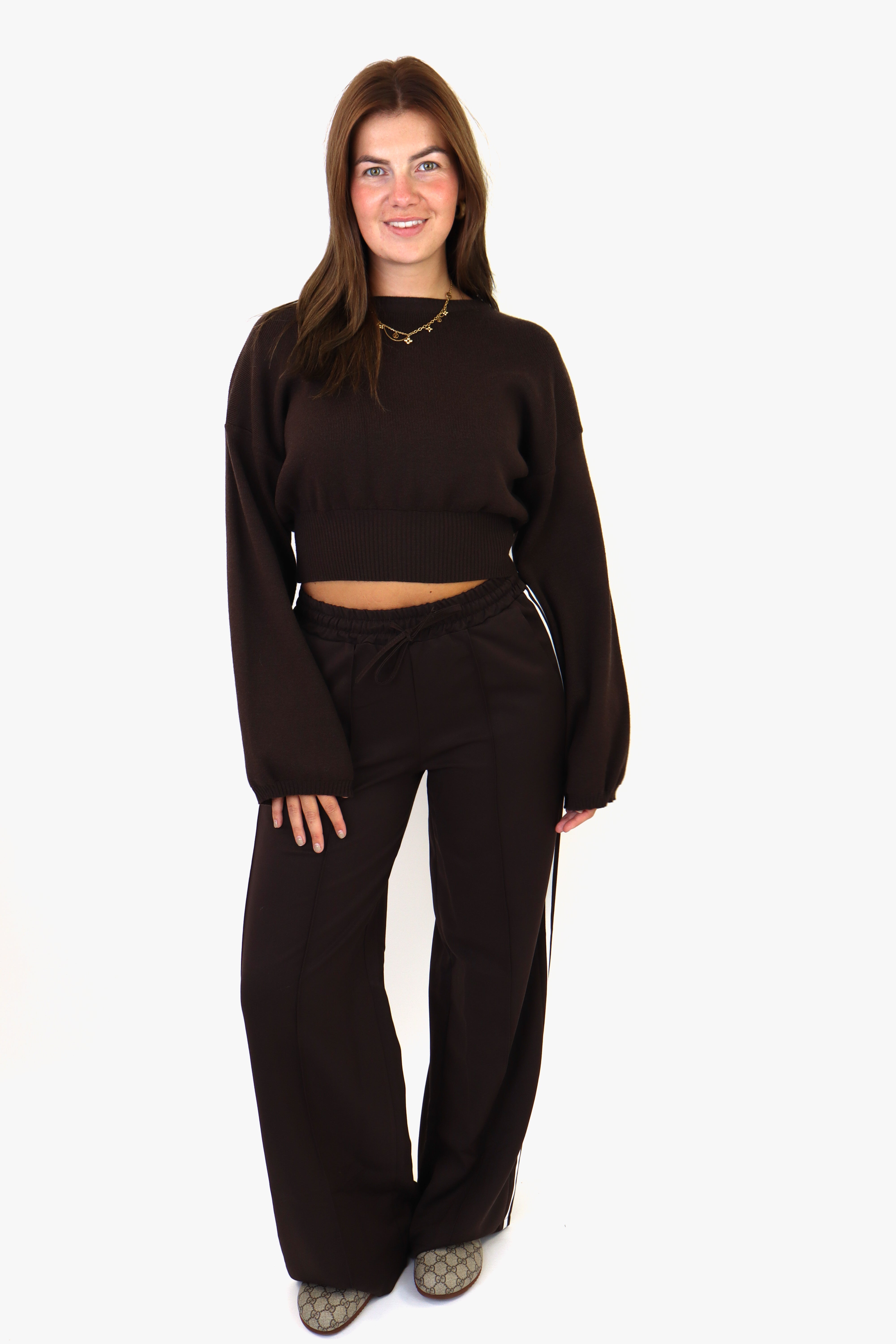 Laure Striped Pants Brown