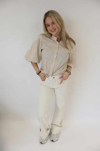 Wide Leg Jeans Beige | RD2995-5