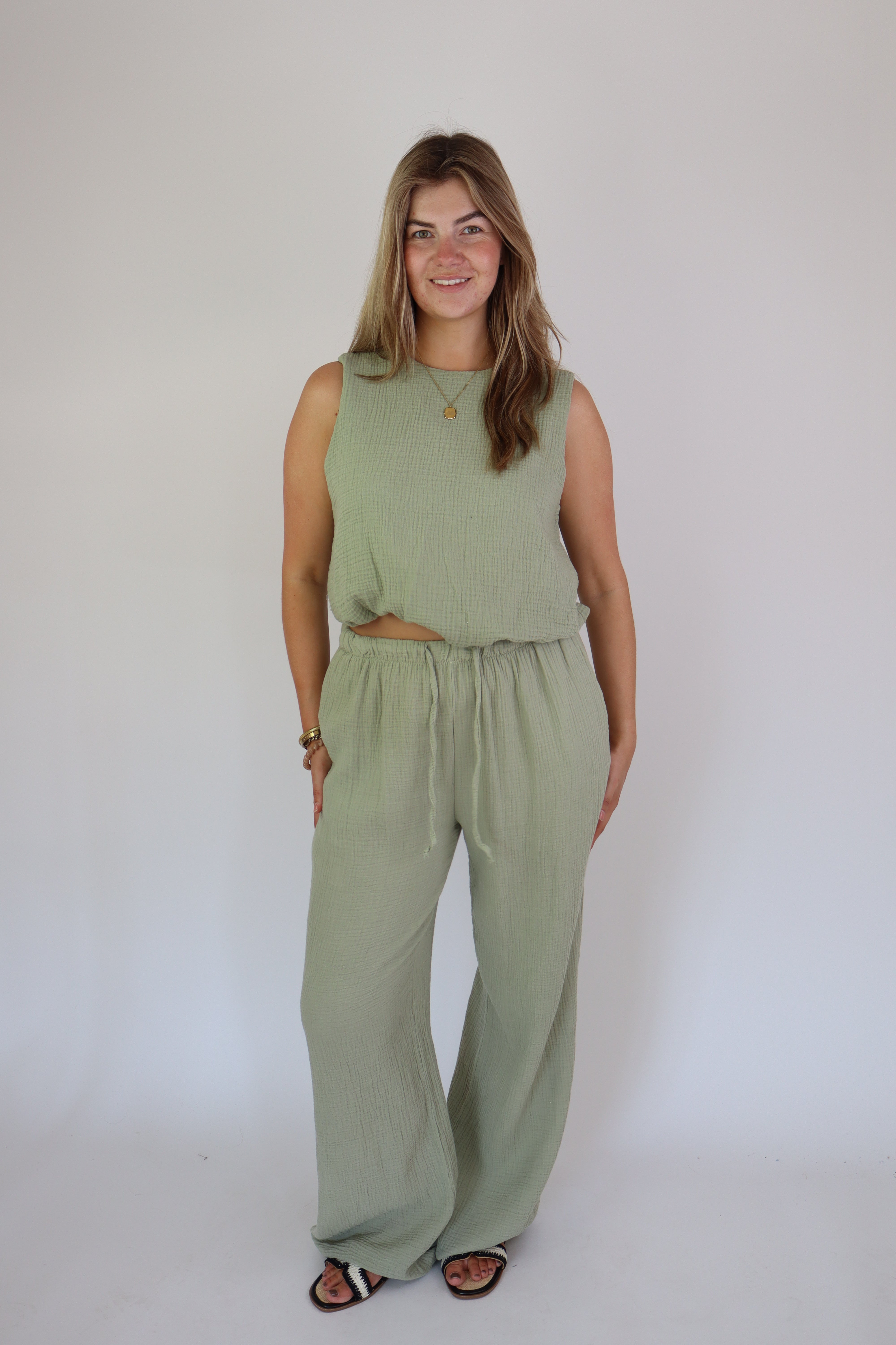 Isabel Katoenen Set Groen