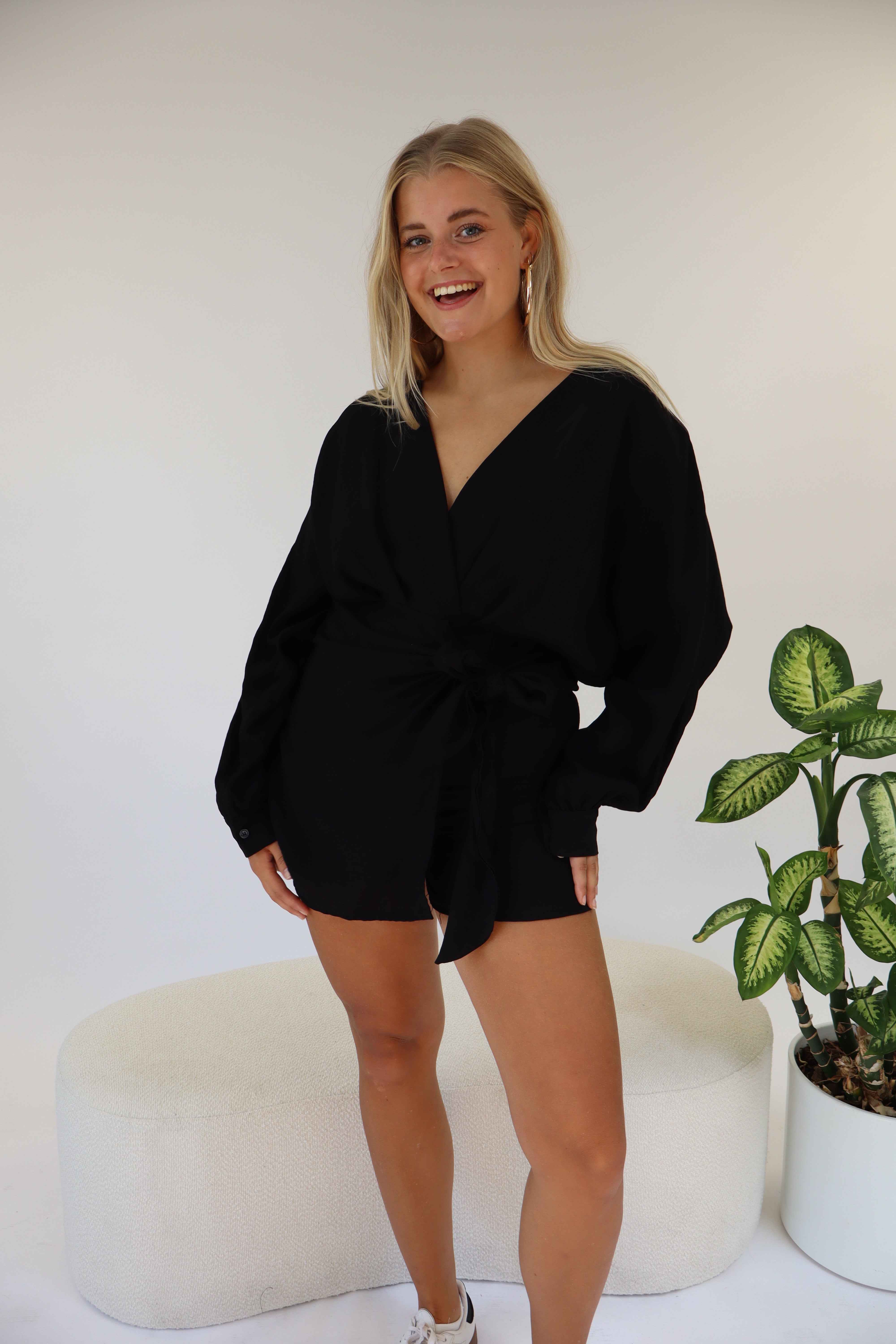 Dyanne Wrap Playsuit Black