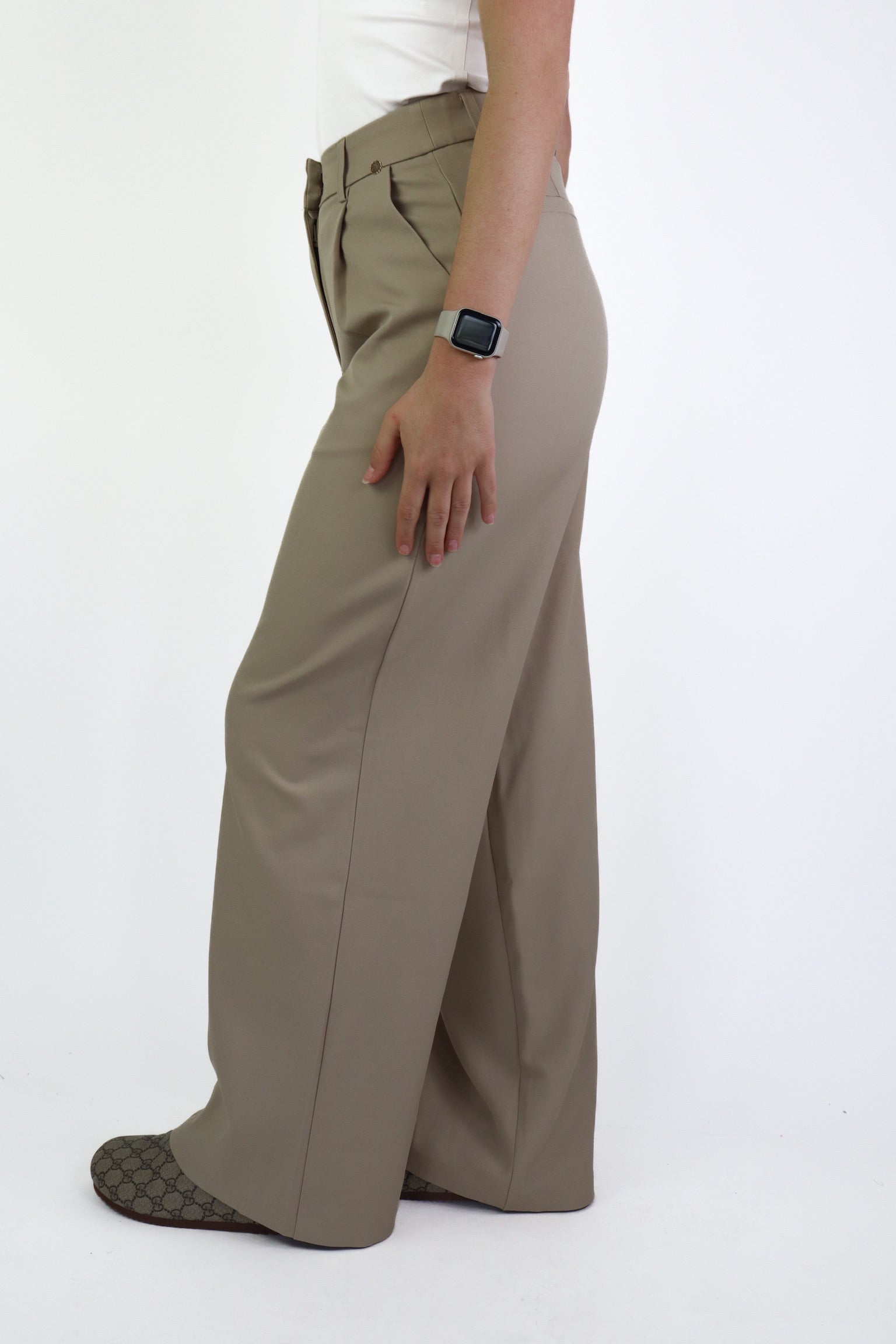Bowie Wide Leg Pantalon Beige